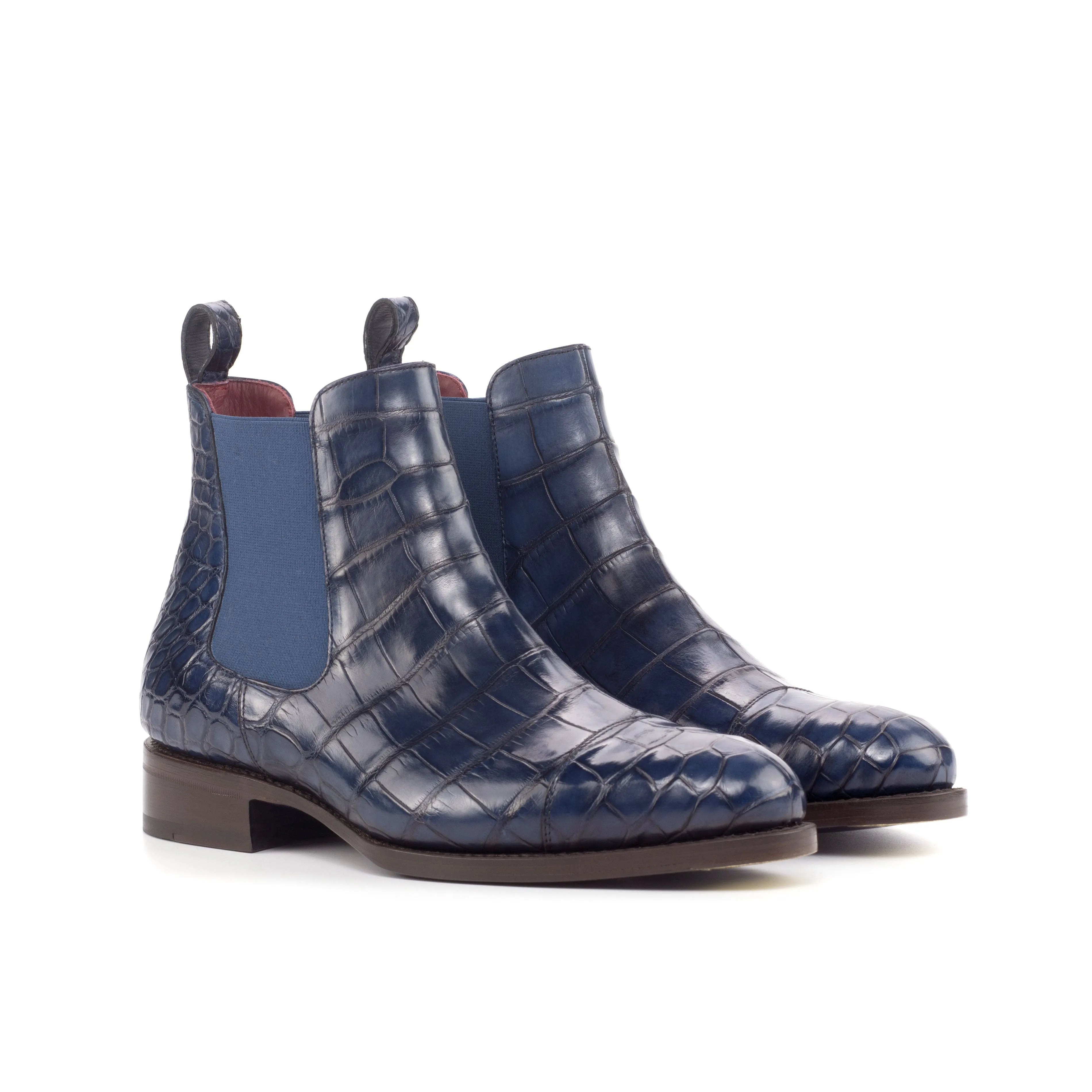 - Blue Gator - Unique HandPainted Alligator Chelsea Boot by Le Ruux