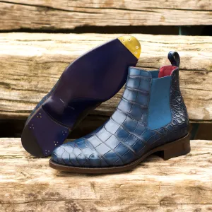 - Blue Gator - Unique HandPainted Alligator Chelsea Boot by Le Ruux