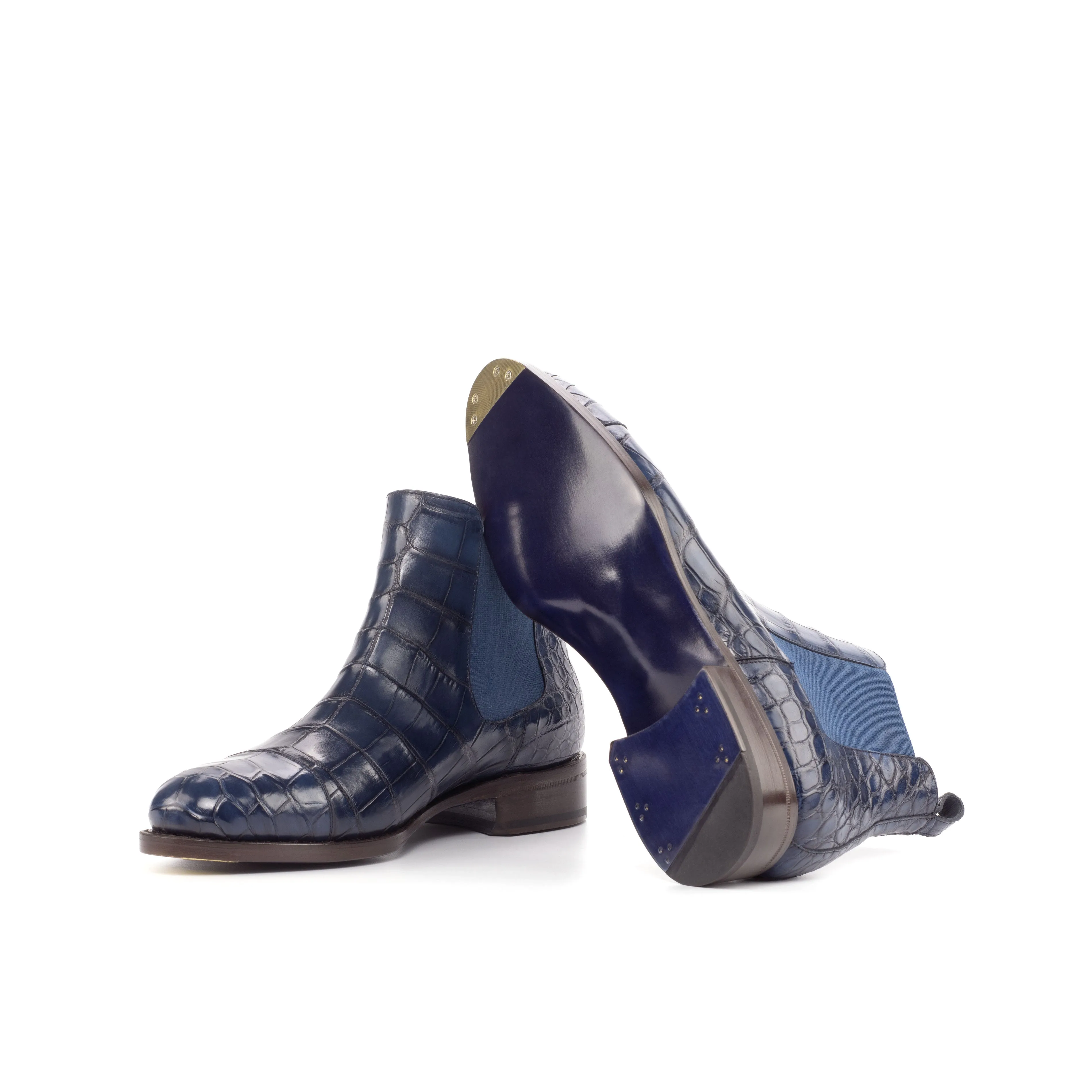 - Blue Gator - Unique HandPainted Alligator Chelsea Boot by Le Ruux