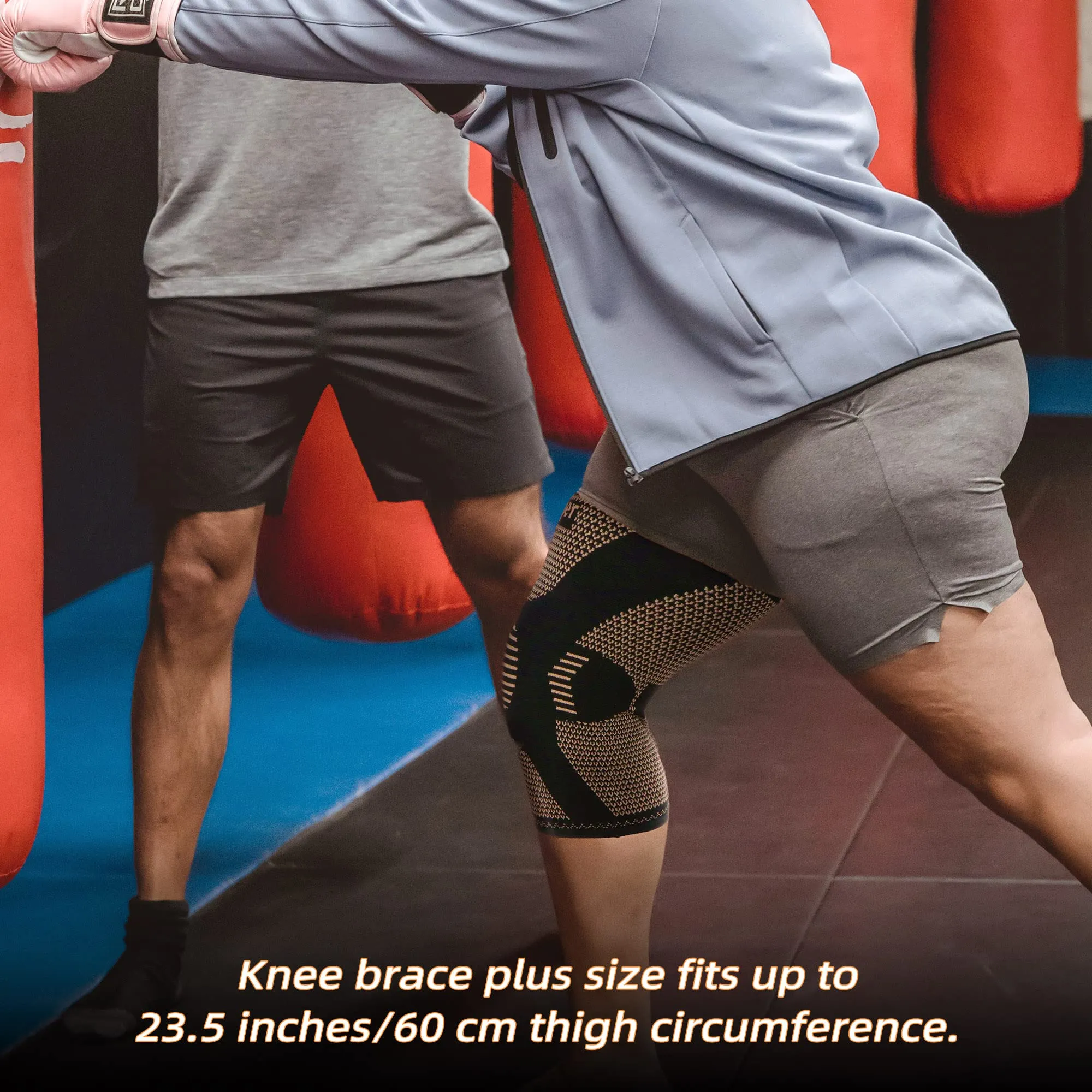 (2Pack)Copper Knee sleeve for Arthritis Pain and Support-Copper Knee Brace for Knee Pain Relief, Workout, and Sports (2X-Large) Tan 2X-Large