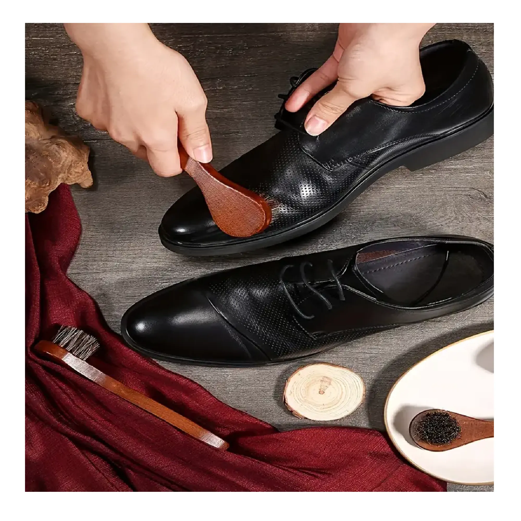 3pcs Horse Hair Shoe Polishing Brush Set/ Only 1pc Shoes Shine Gloves, Leather Shoes Boots Care Cleaning Polishing Applicator, Shoes Brush, Polish Brush, Cleaning Supplies, Cleaning Tool, Christmas Supplies