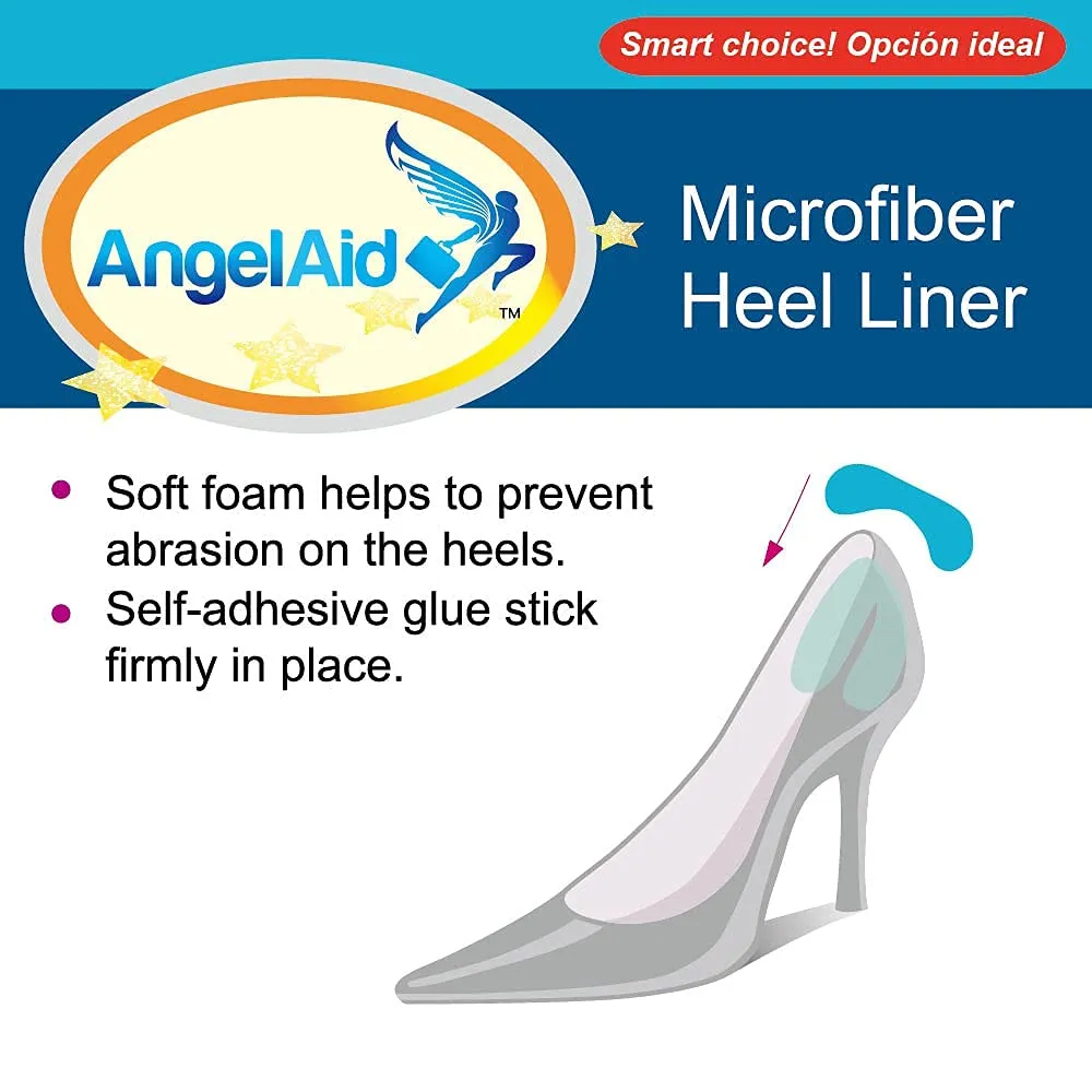 4 Pairs Angelaid Comfy Foam Heel Liners, Self-Adhesive Cushion to Protect Heels
