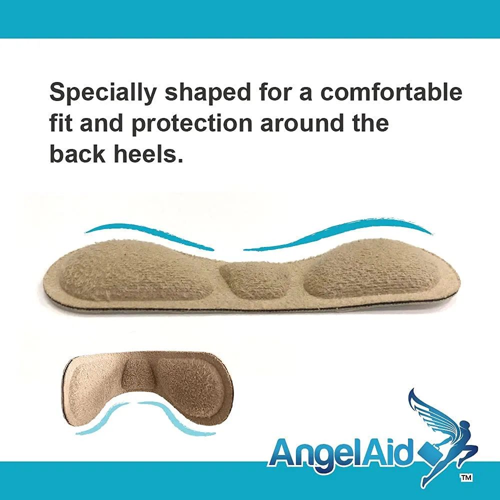 4 Pairs Angelaid Comfy Foam Heel Liners, Self-Adhesive Cushion to Protect Heels