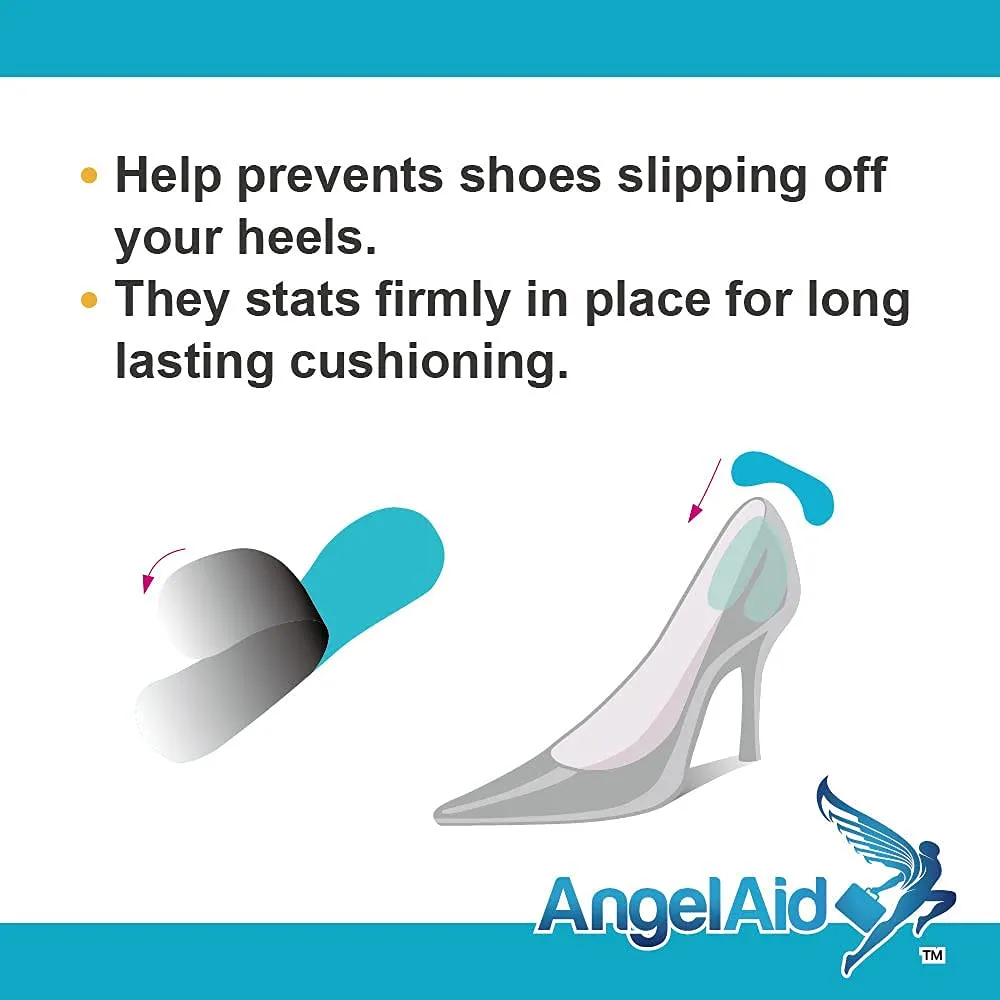 4 Pairs Angelaid Comfy Foam Heel Liners, Self-Adhesive Cushion to Protect Heels