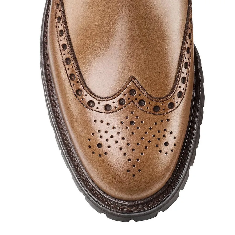 7 CM/2.76 Inches CMR CHAMARIPA Men’s Height Increasing Boots – Brown Leather Brogue Chelsea Boots