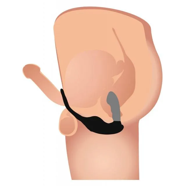 7X P-Strap Milking and Vibrating Prostate Stimulator with Cock and Ball Harness