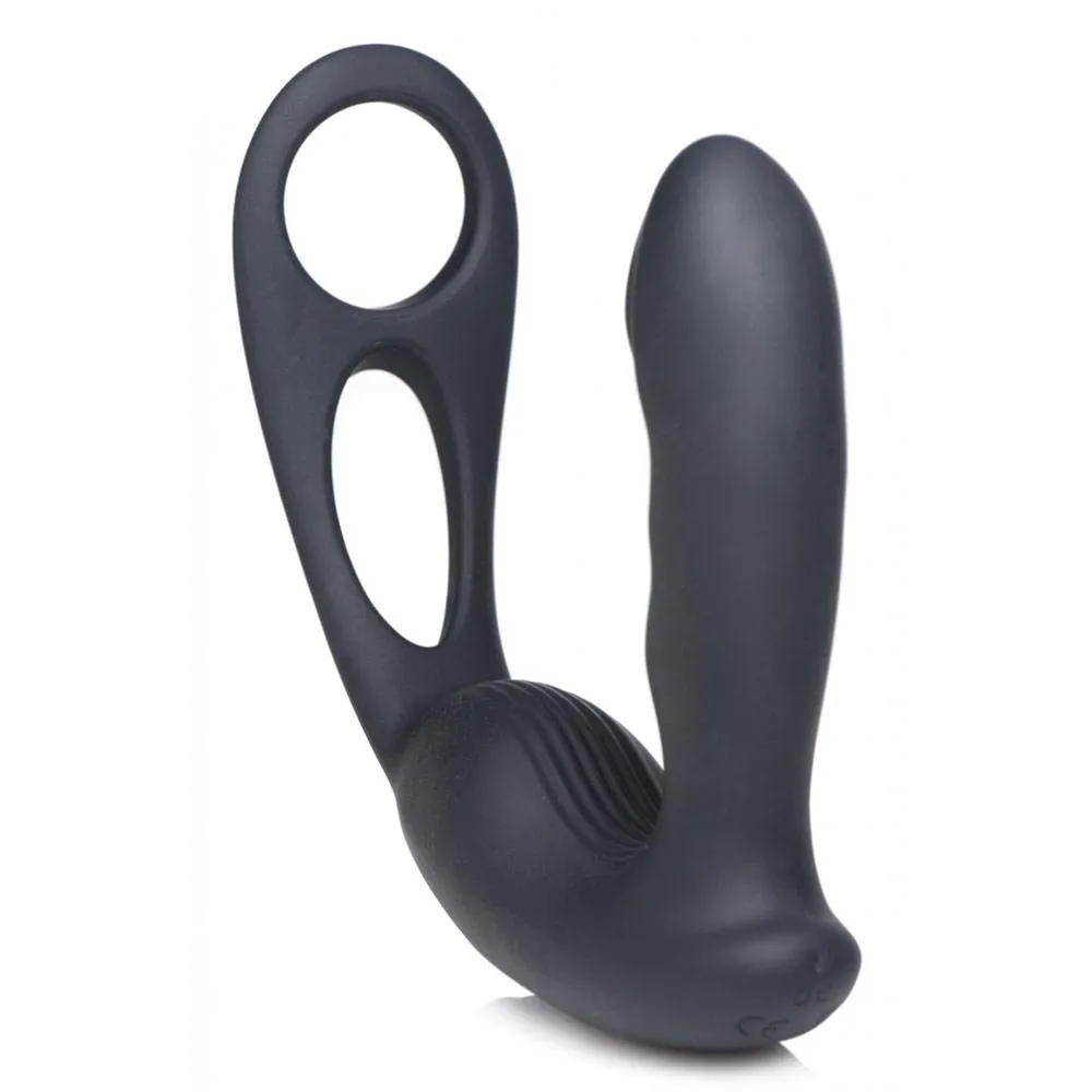 7X P-Strap Milking and Vibrating Prostate Stimulator with Cock and Ball Harness