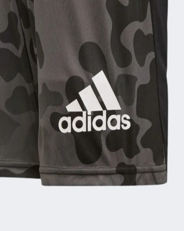 Adidas Designed To Move Camo Boys Sportswear Short Black/Grey Hg6829