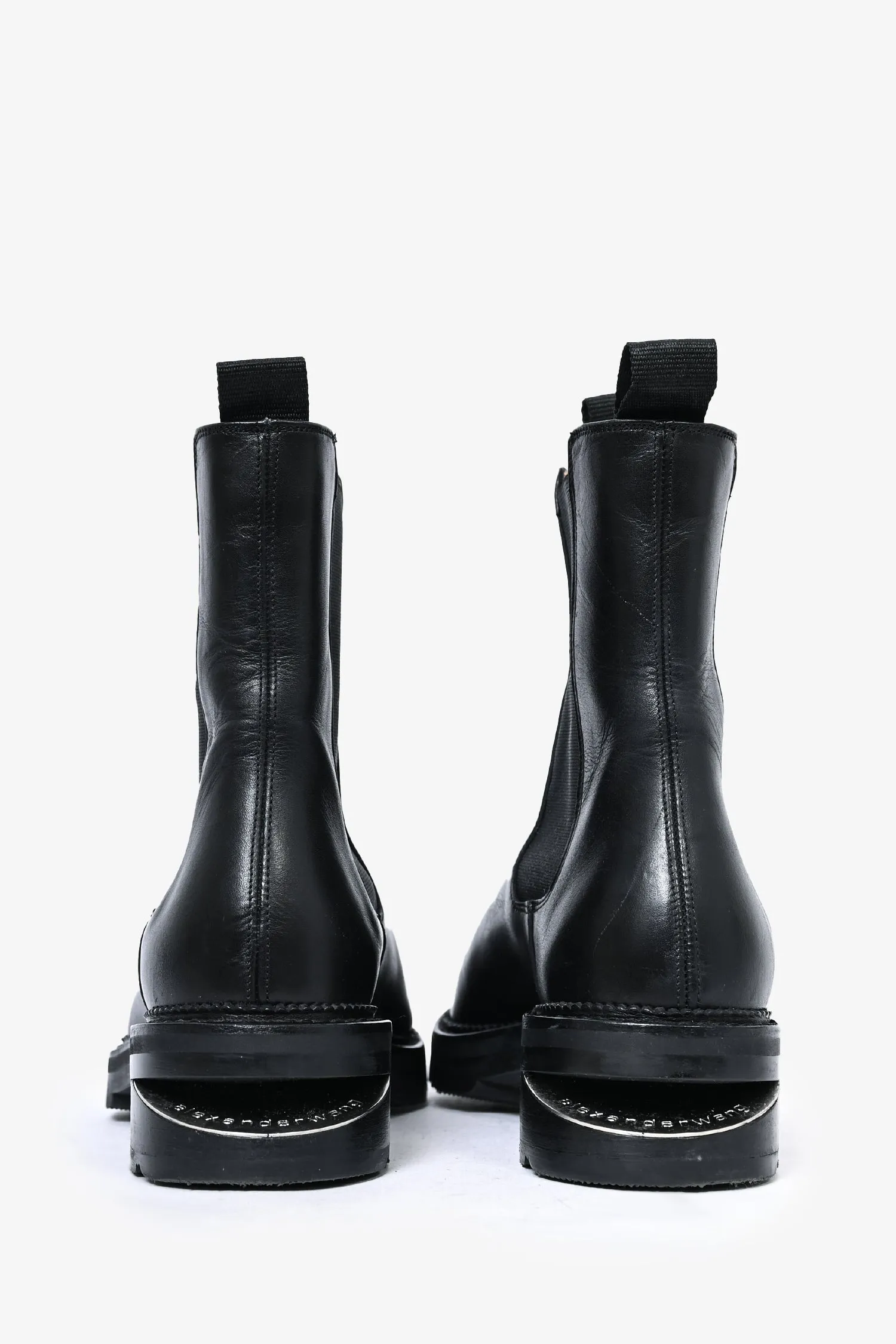 Alexander Wang Black Leather Chelsea Boots Size 38