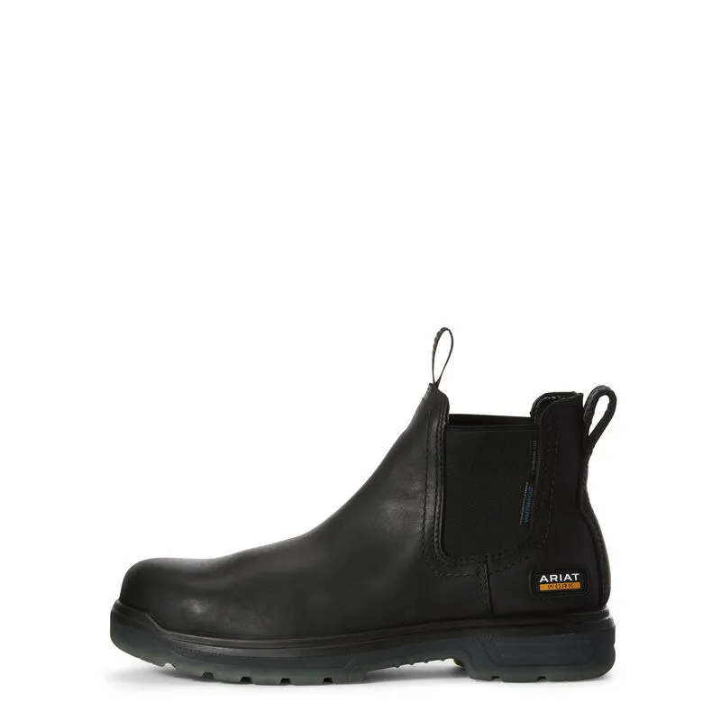 Ariat Turbo Chelsea Waterproof Carbon Toe Black Work Boot Style 10027330