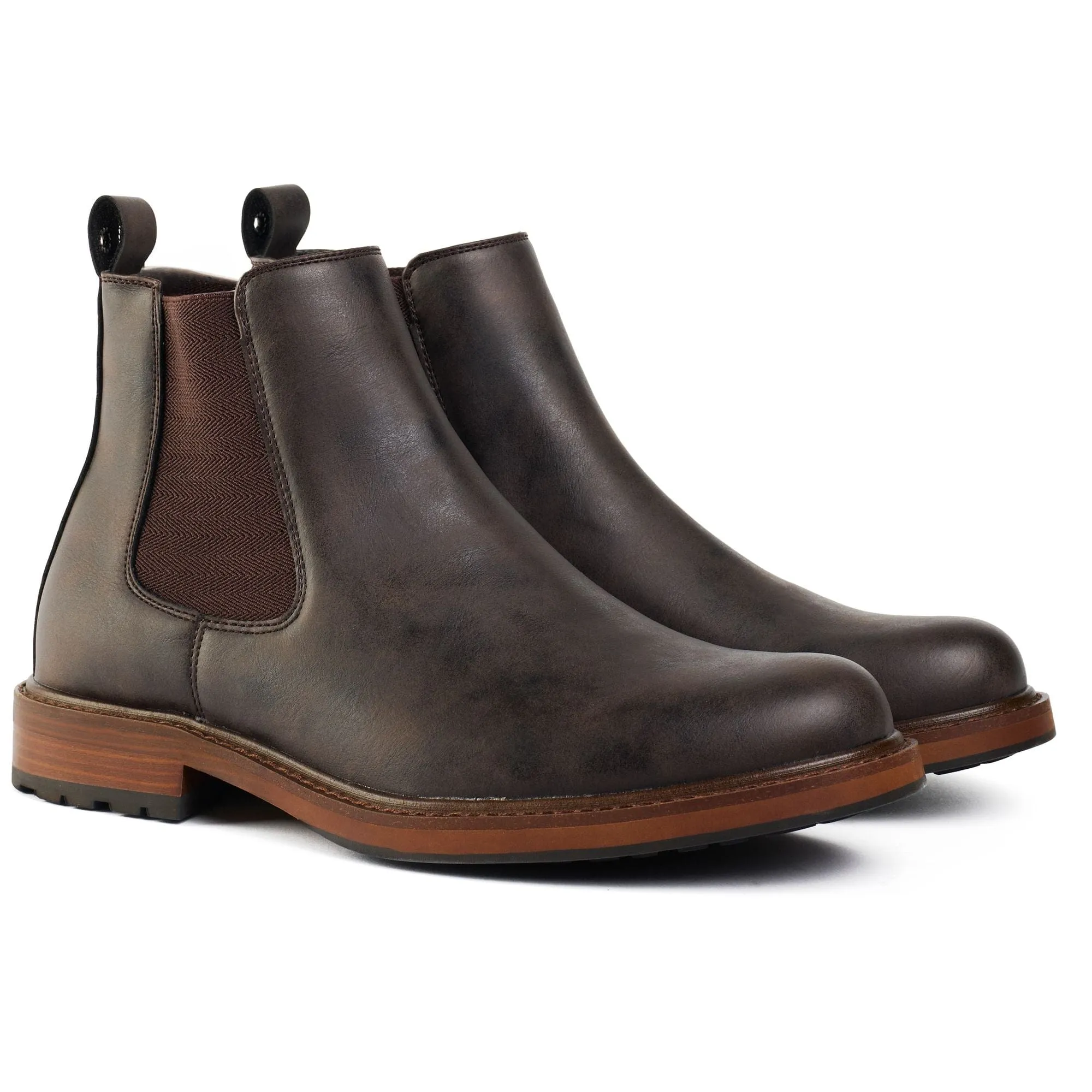 Auber Men's Vegan Leather Chelsea Boots | Brown