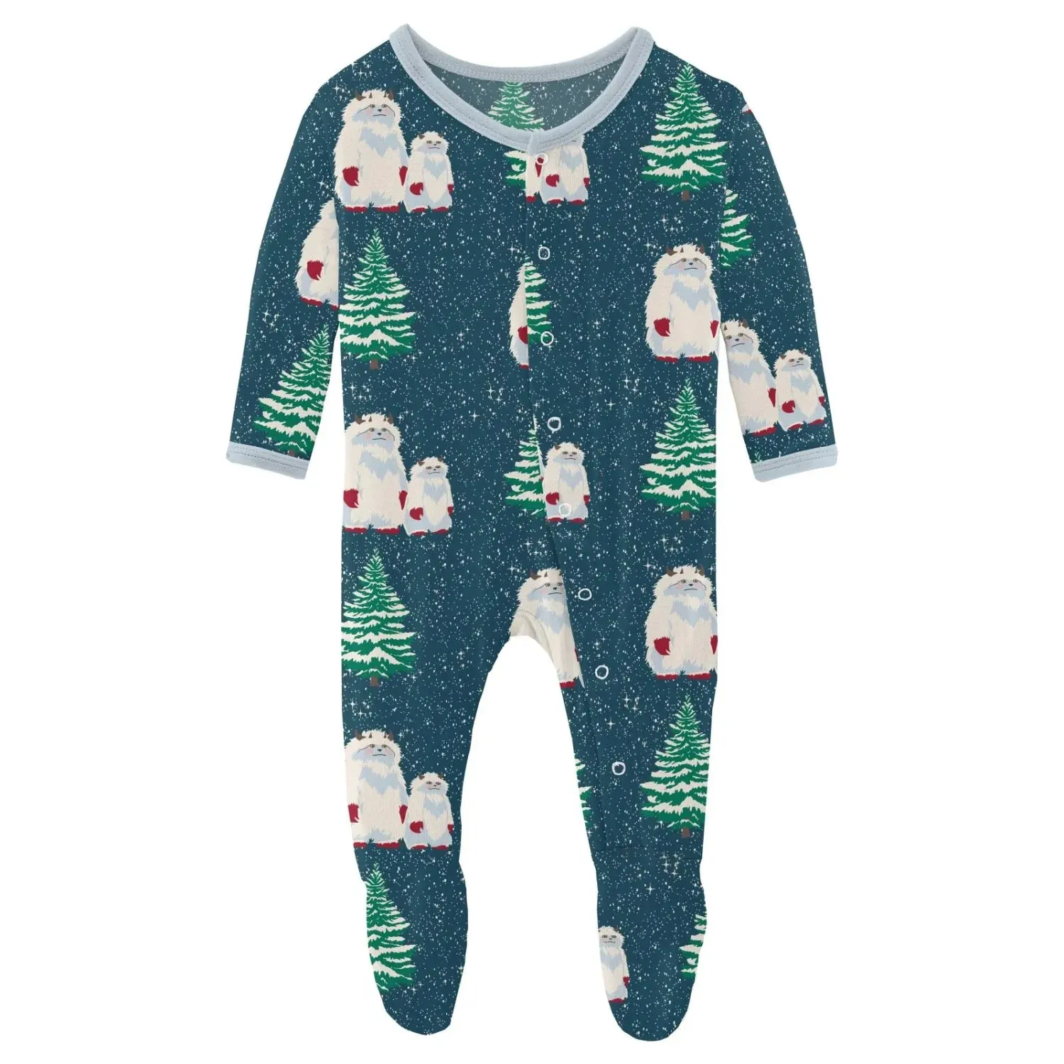 Baby Print Footie with Snaps