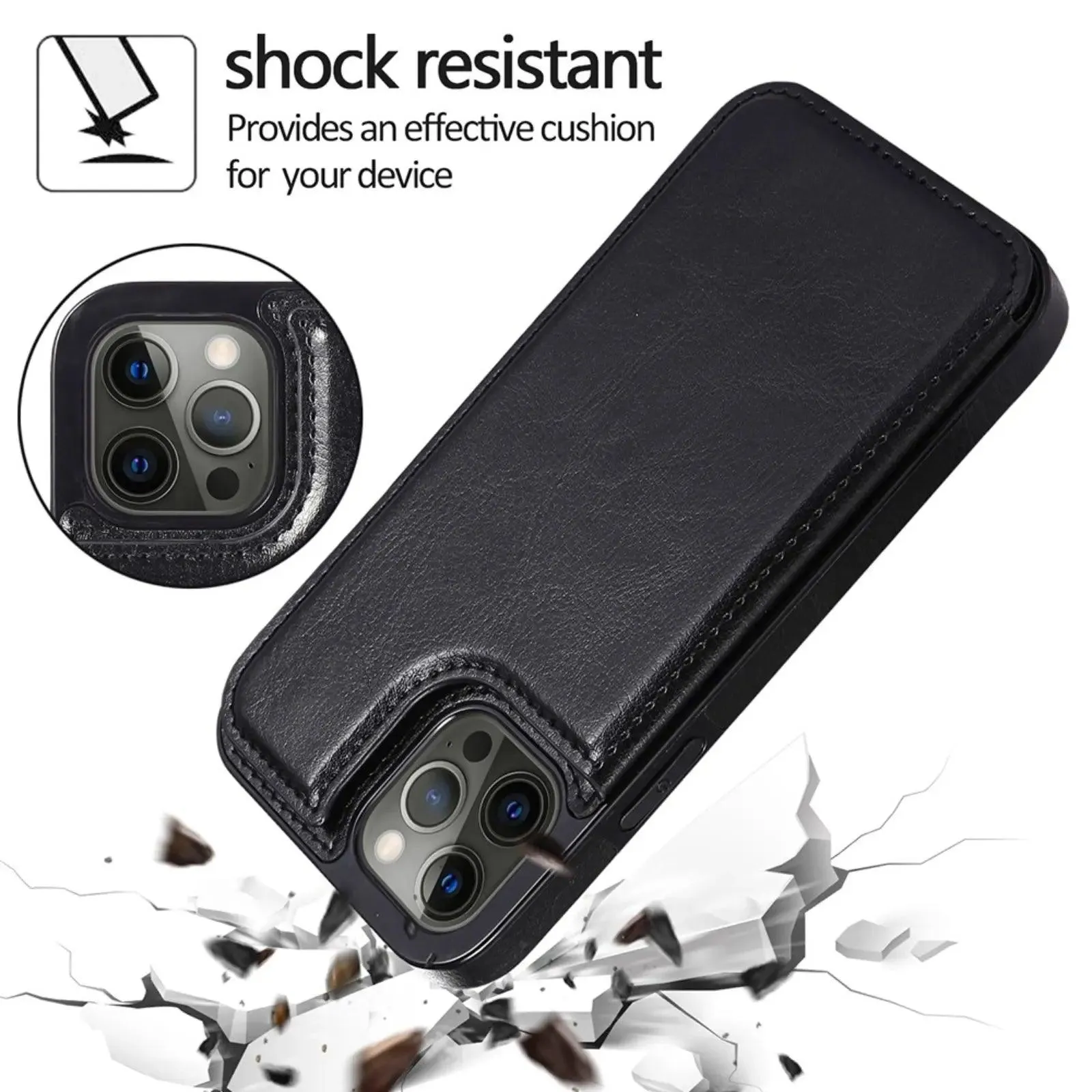 Back Flip Leather Wallet Cover Case For Iphone 14 Pro Max