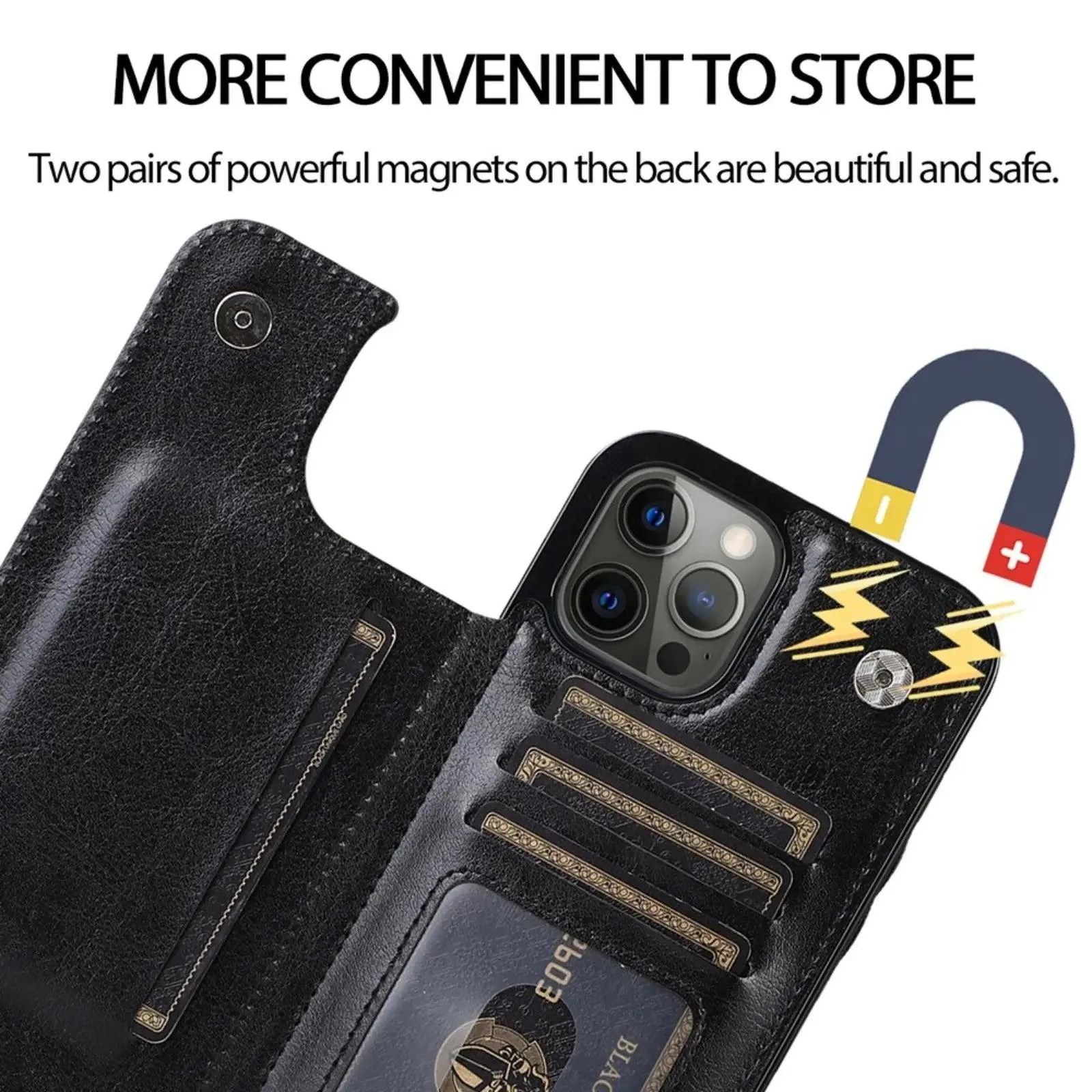 Back Flip Leather Wallet Cover Case For Iphone 14 Pro Max