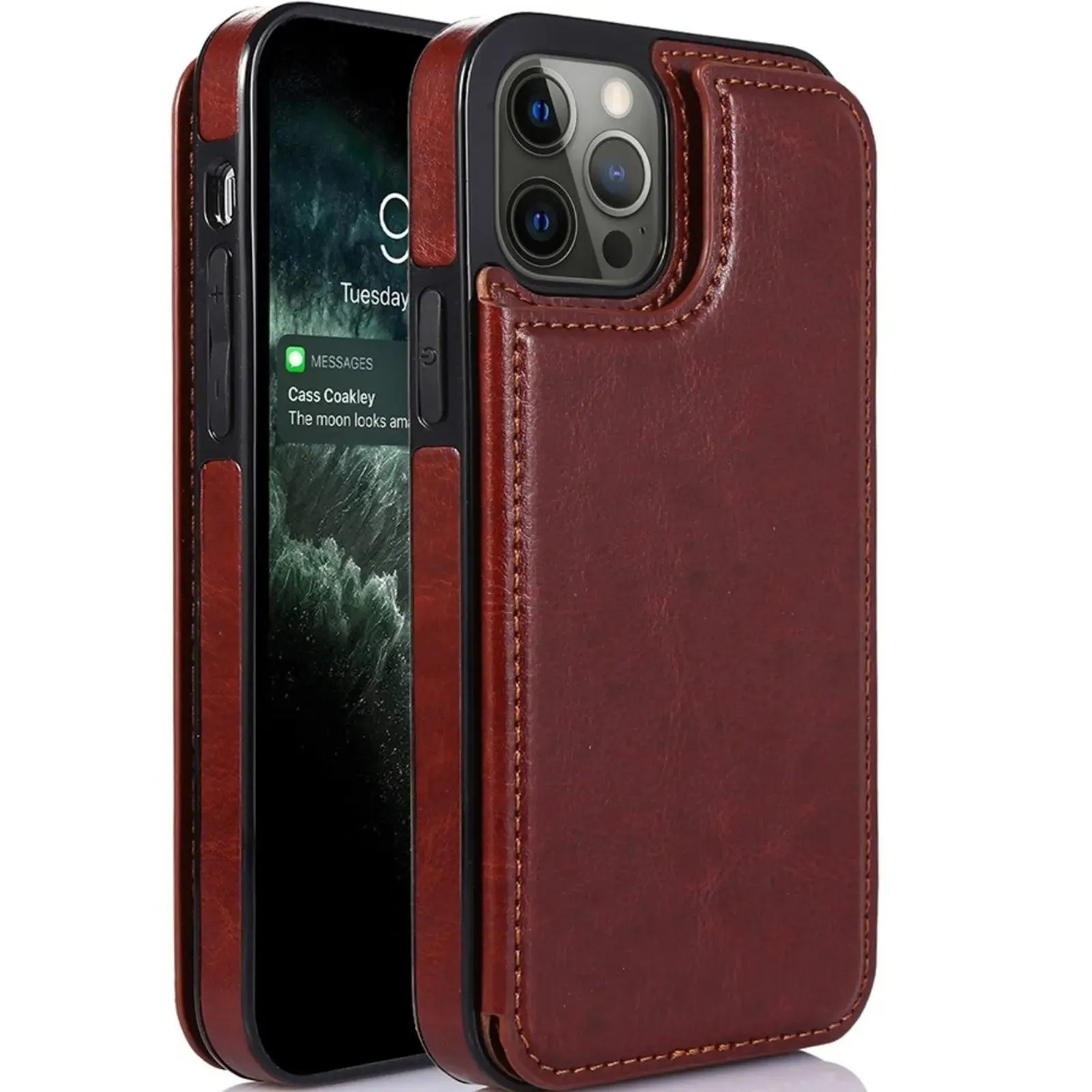 Back Flip Leather Wallet Cover Case For Iphone 14 Pro Max