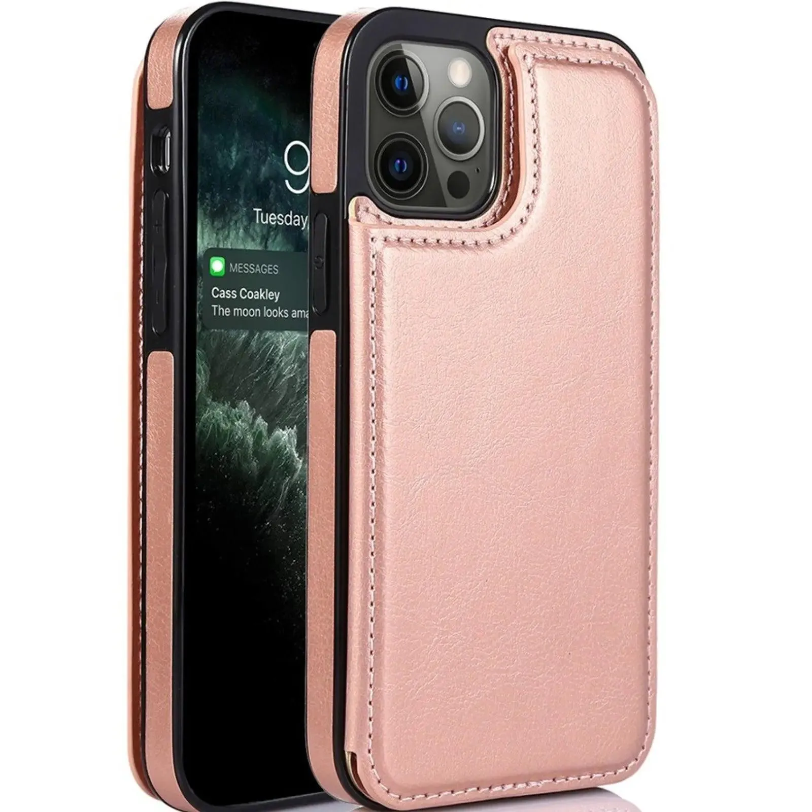 Back Flip Leather Wallet Cover Case For Iphone 14 Pro