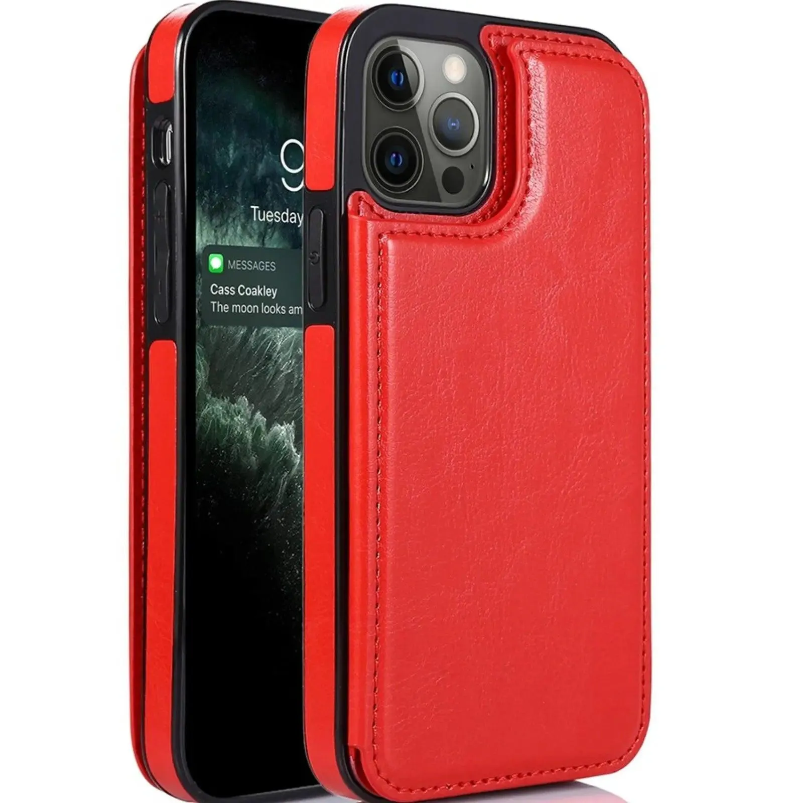 Back Flip Leather Wallet Cover Case For Iphone 14 Pro