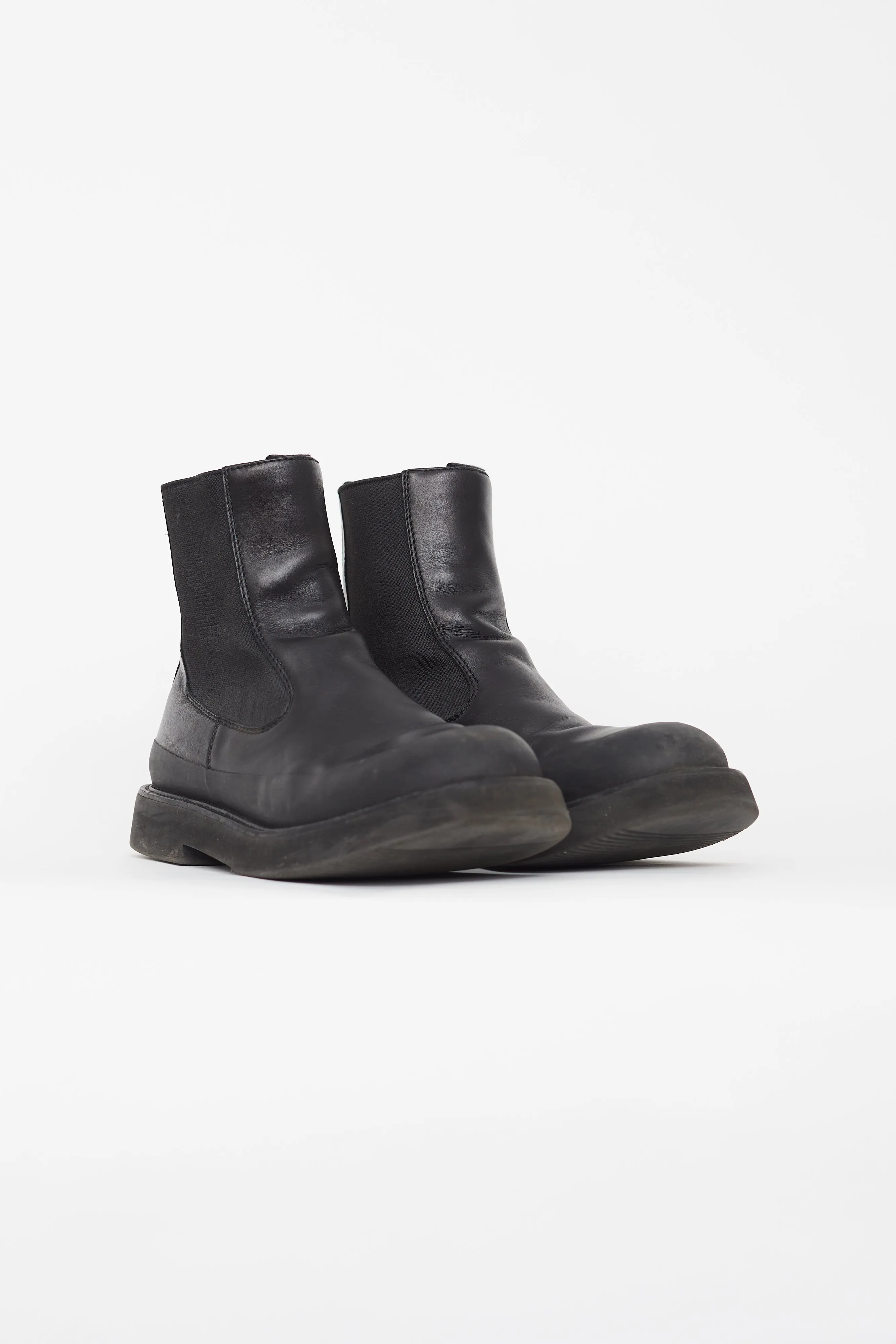 Black Leather Margaret Chelsea Boot