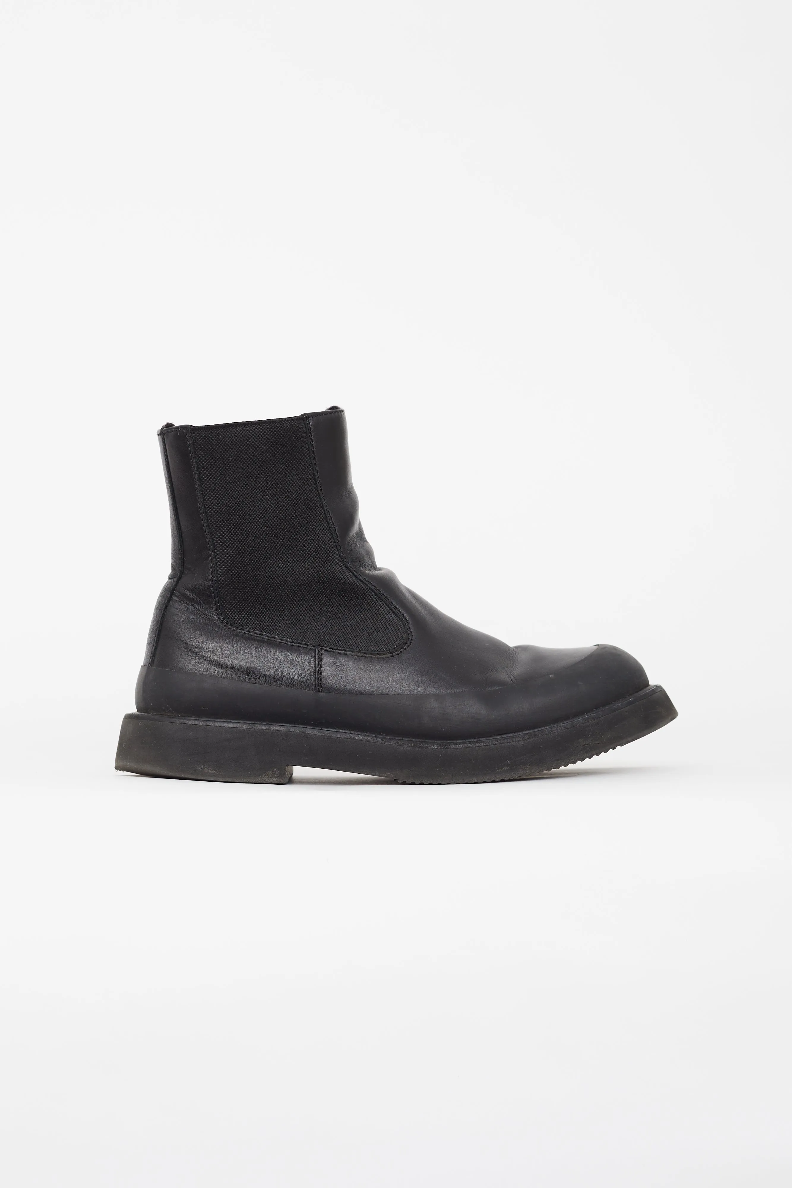 Black Leather Margaret Chelsea Boot