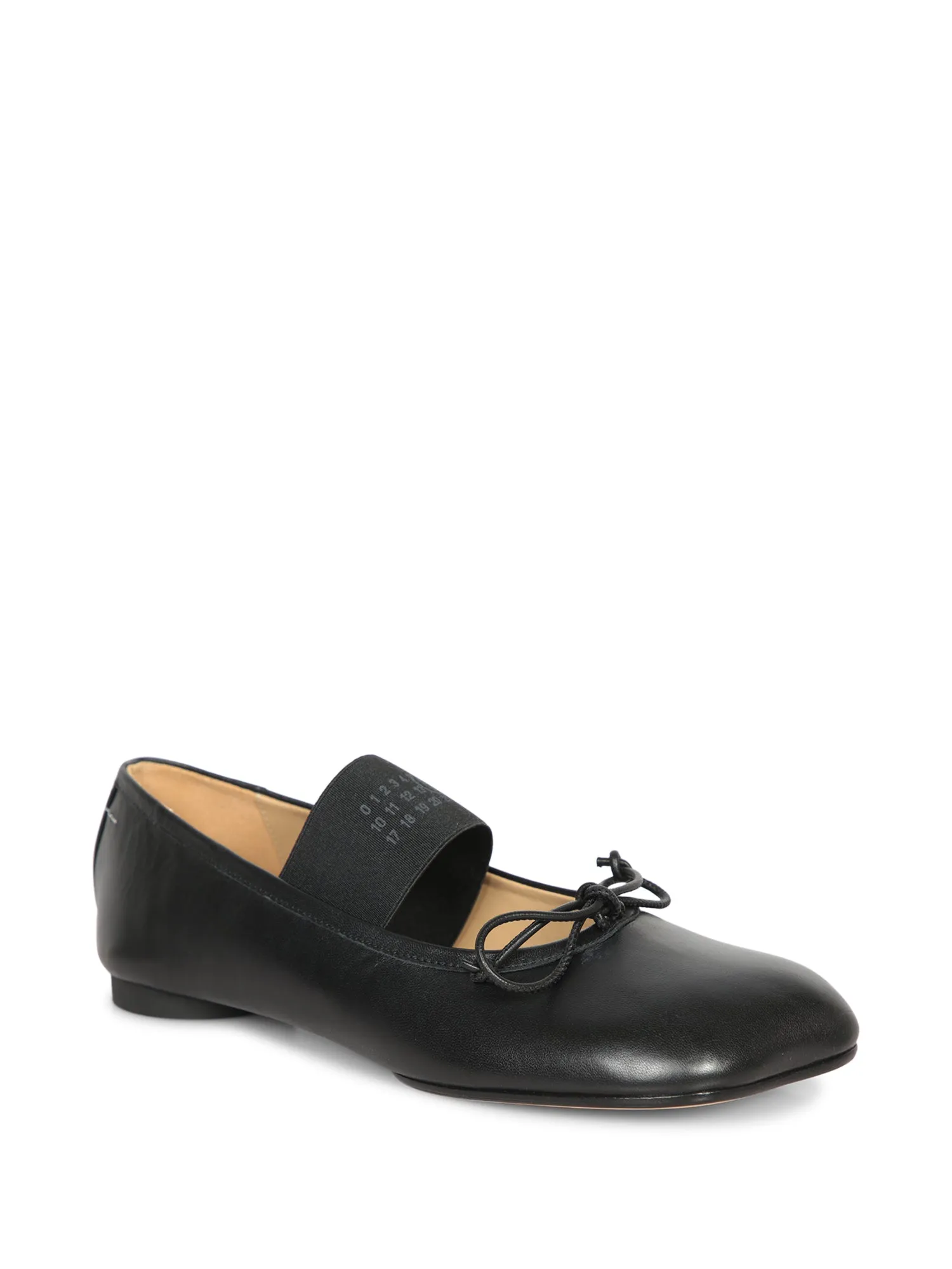 Black Nappa Ballerina Flats
