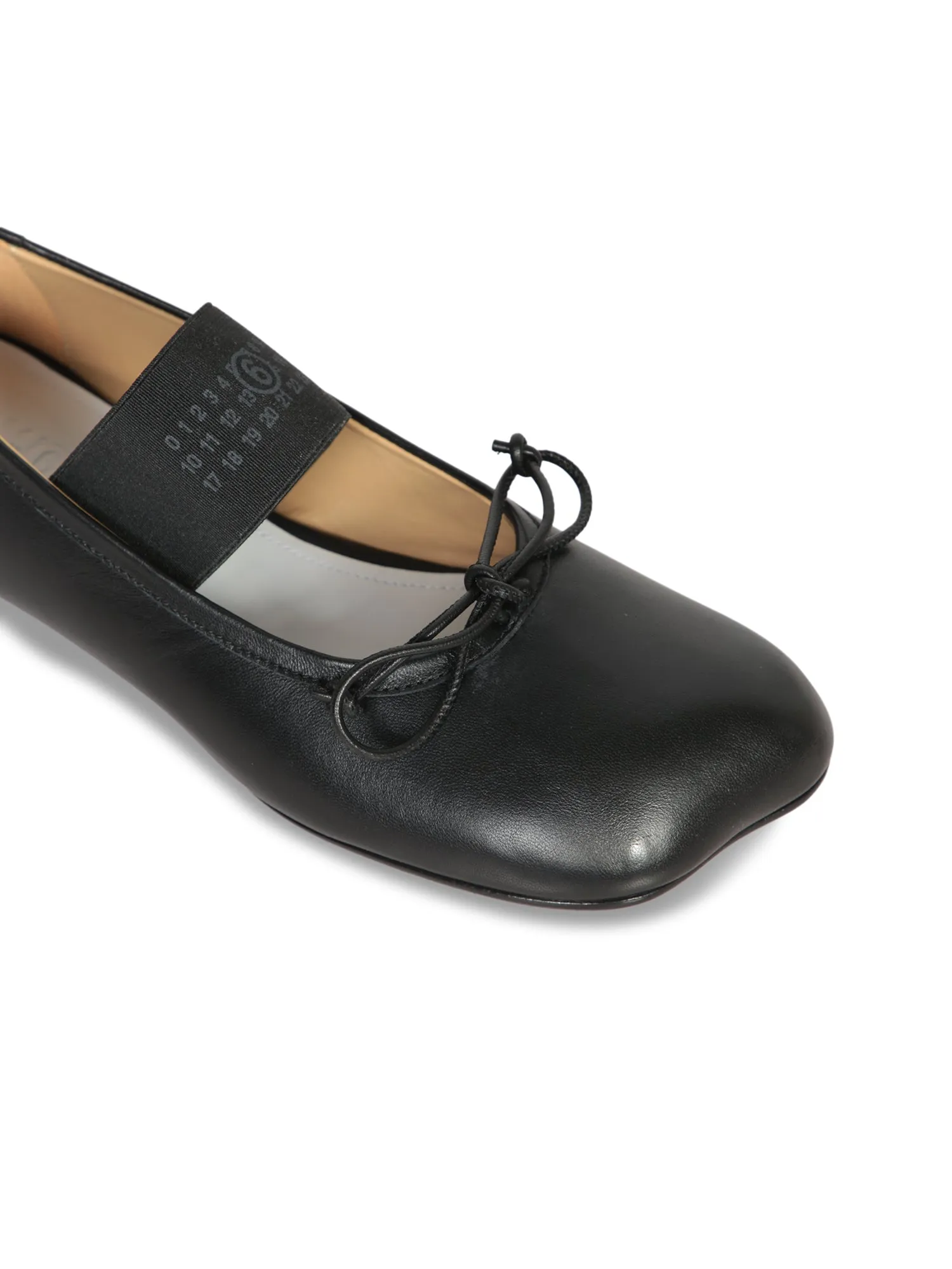 Black Nappa Ballerina Flats