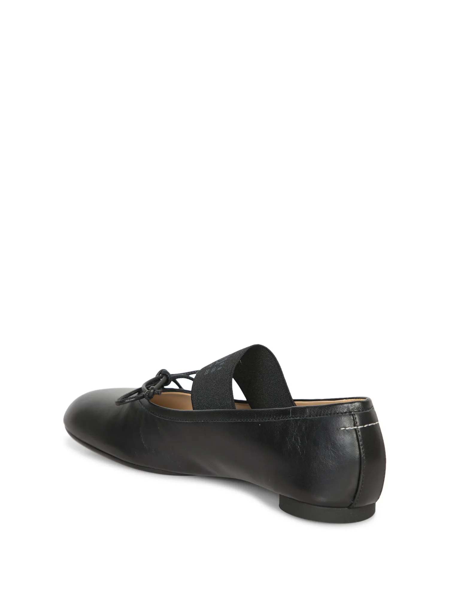 Black Nappa Ballerina Flats