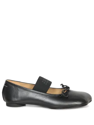 Black Nappa Ballerina Flats