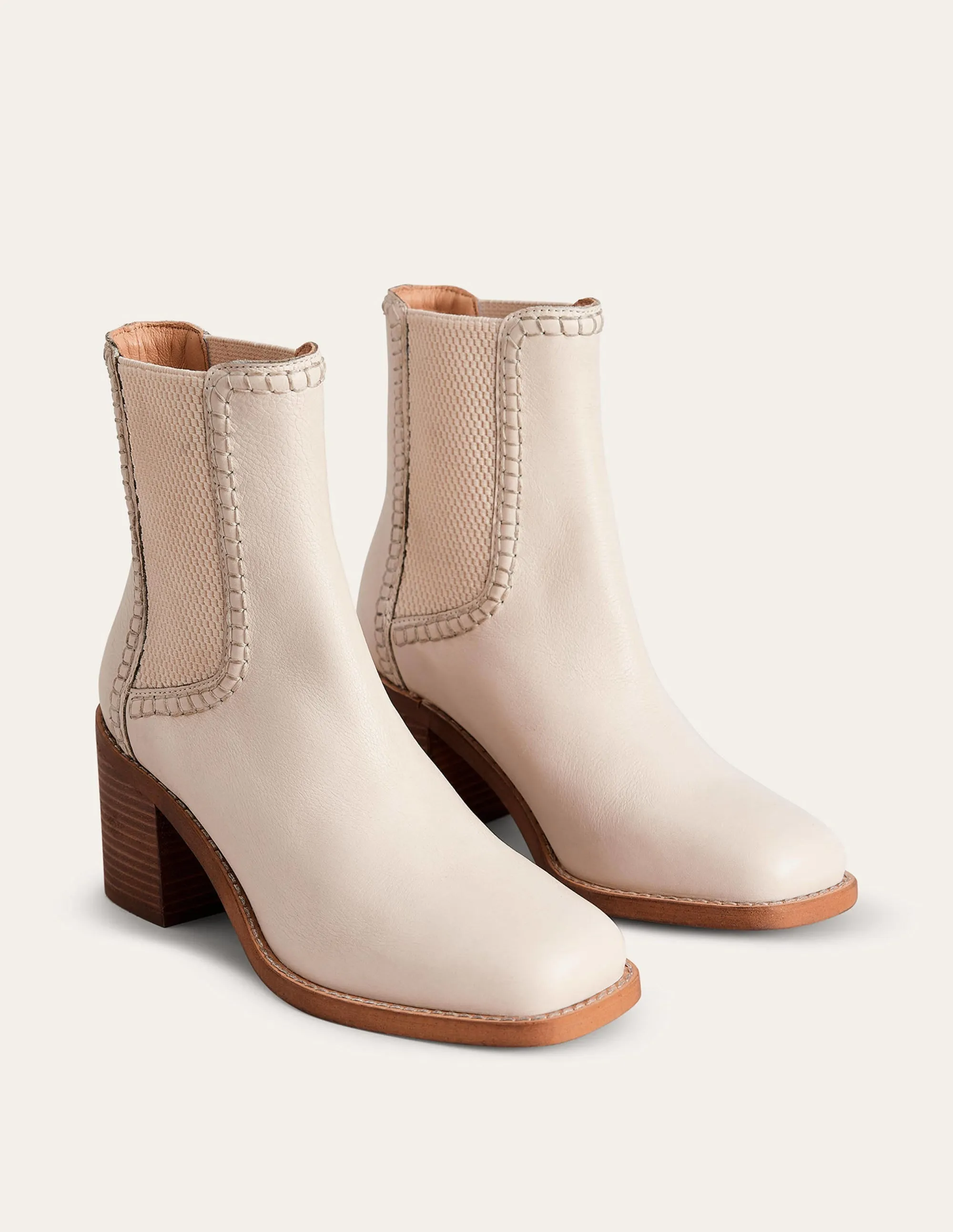 Block-Heel Chelsea Boots-Ecru Tumbled Leather