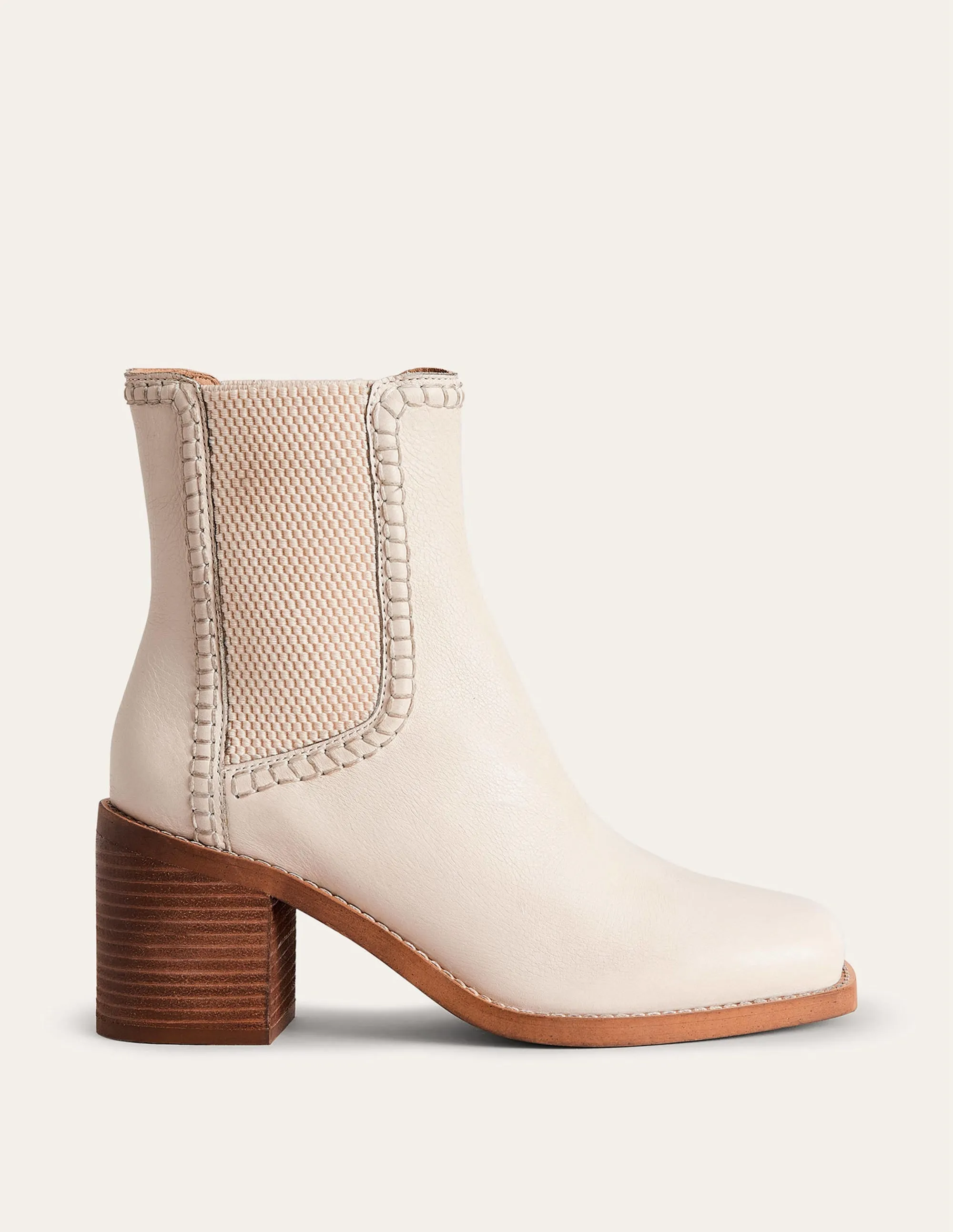 Block-Heel Chelsea Boots-Ecru Tumbled Leather