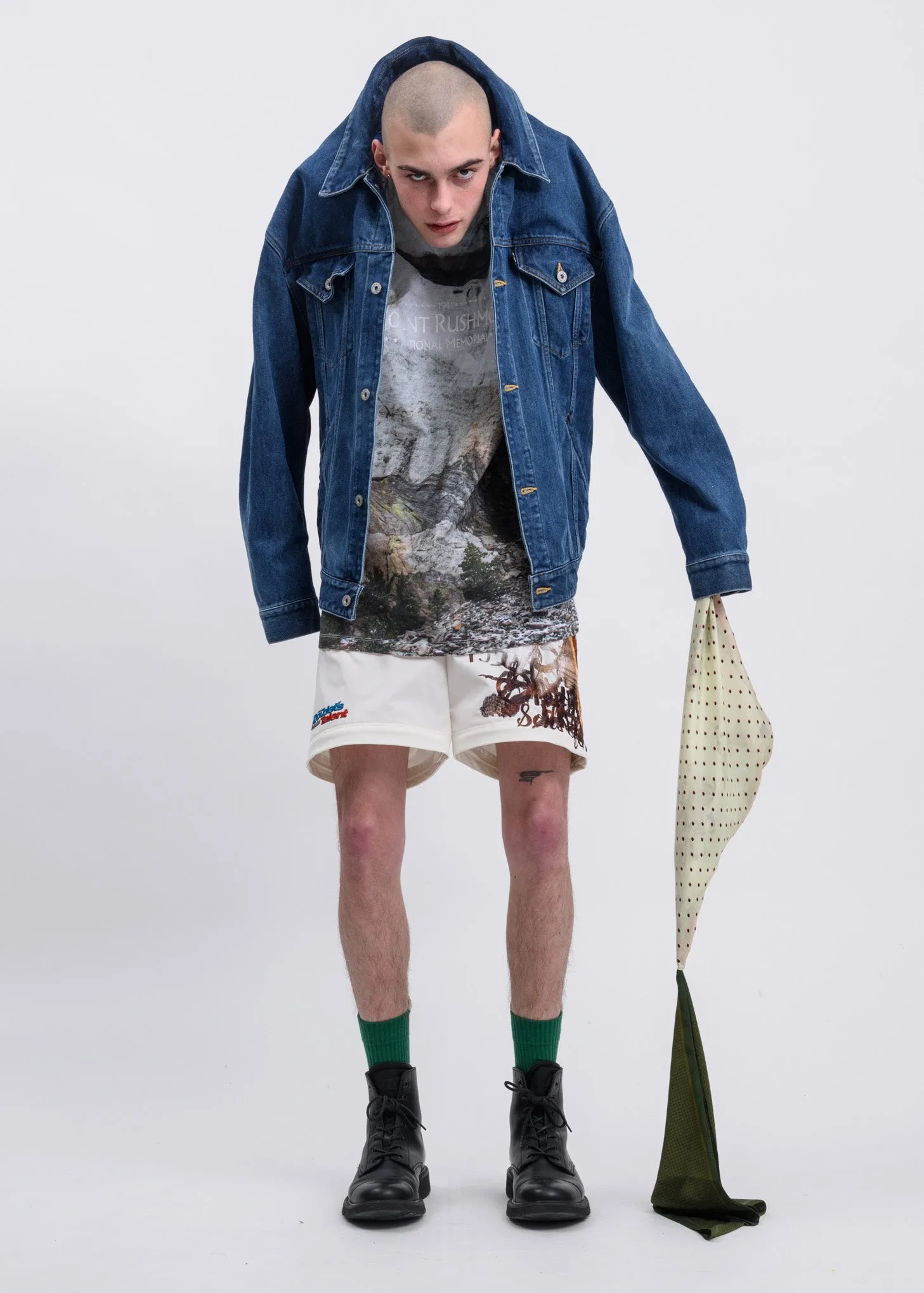 Blue Head Drooped Performance Silk Denim Jacket