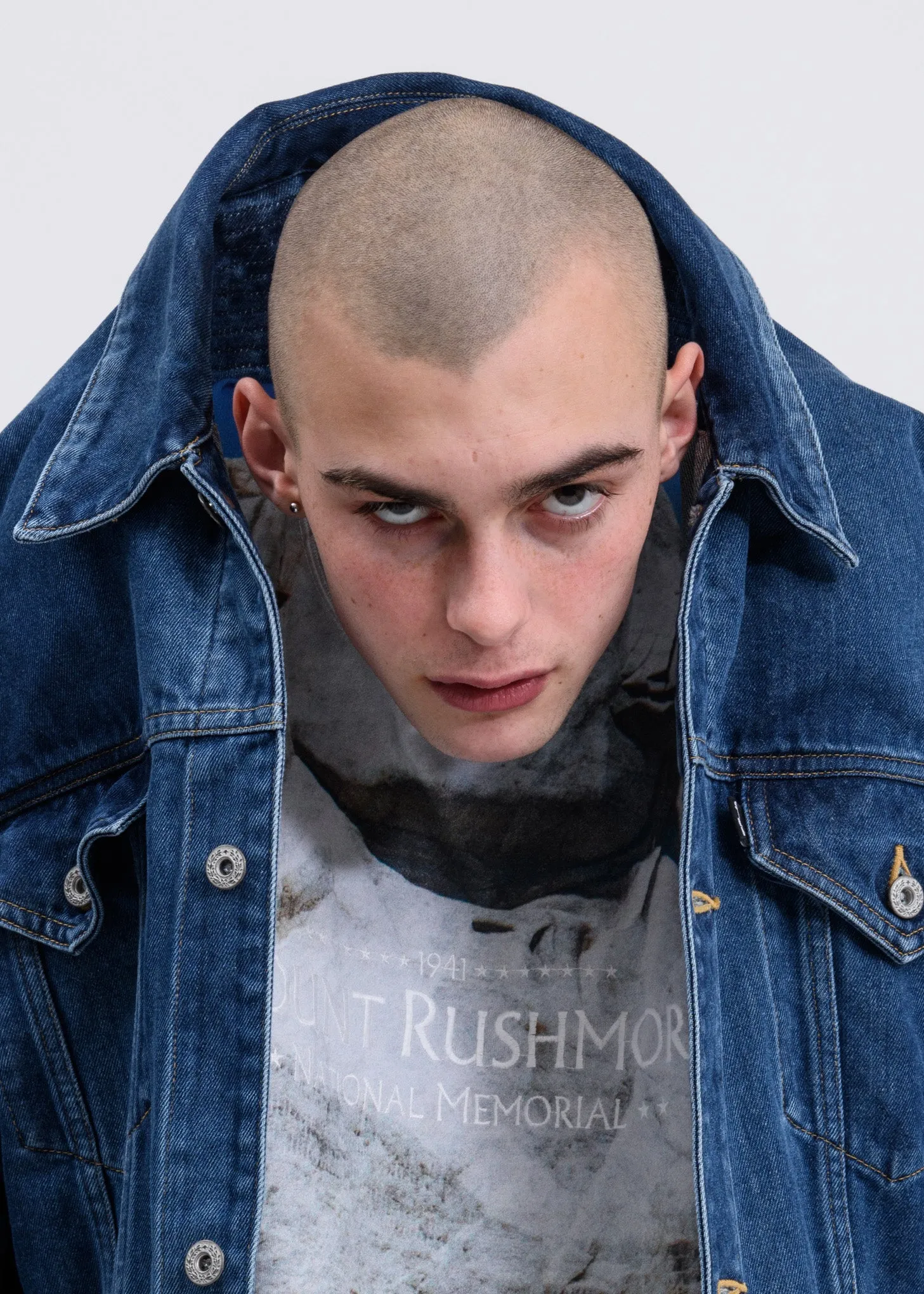 Blue Head Drooped Performance Silk Denim Jacket