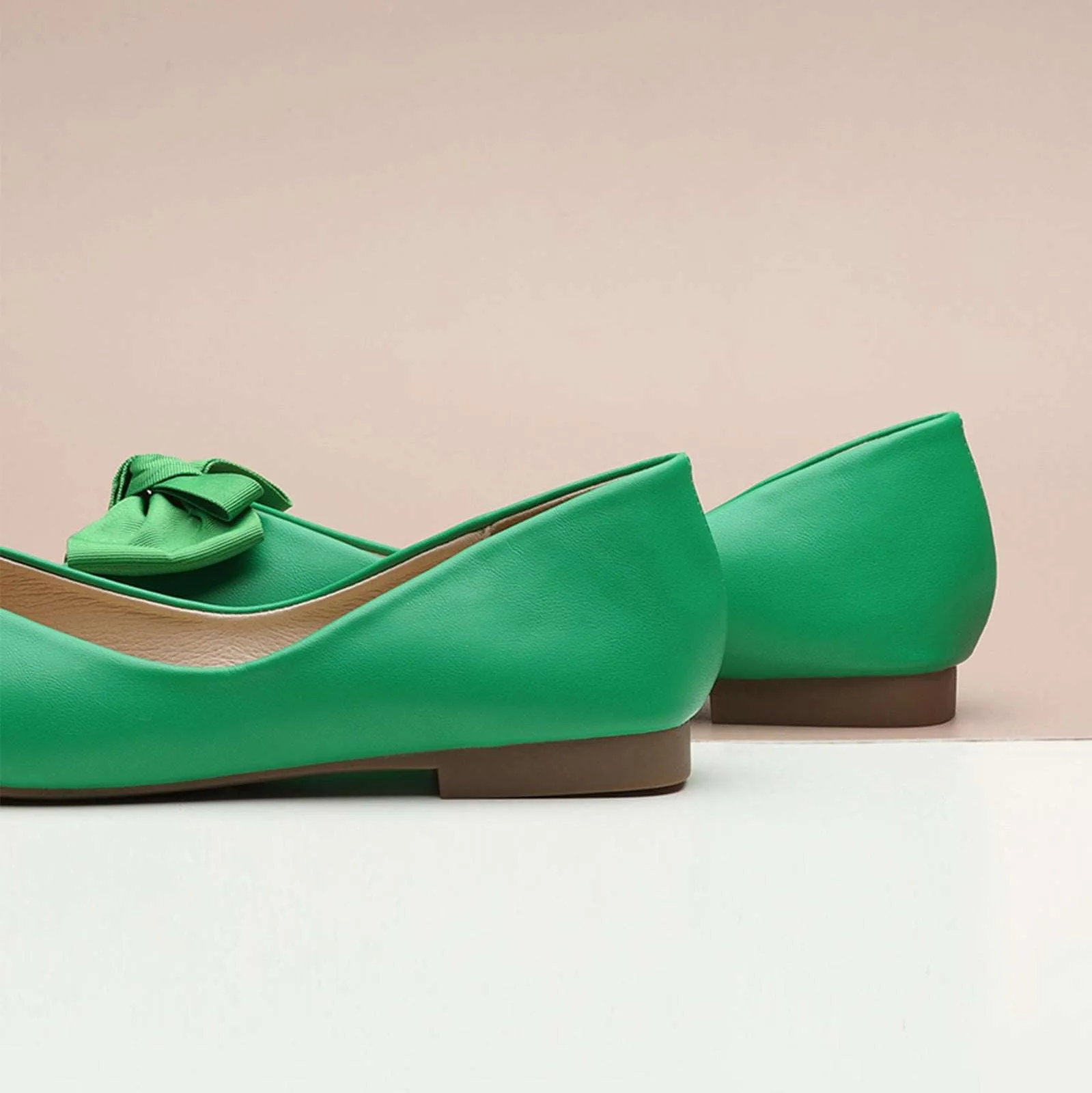 Bow Ballerina Flats (Eva) Green