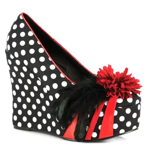 BP475-EDNA Bettie Page Black/White High Heel Alternative Footwear Discontinued Sale Stock