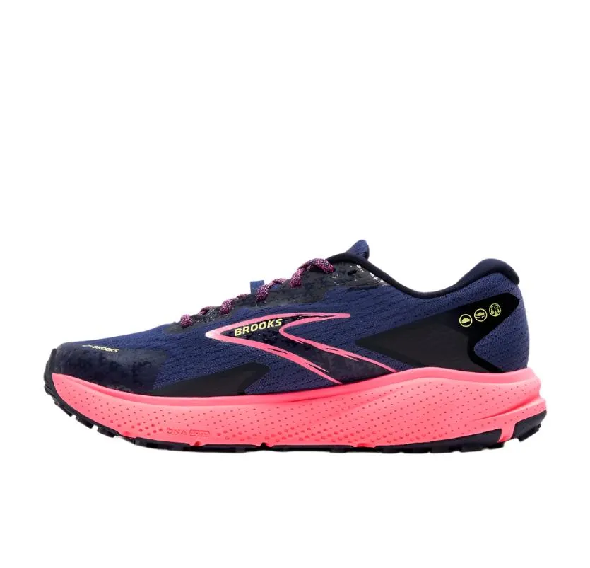 Brooks Womens Trainer Divide 5 GTX Grey Blue/Pink/Lime