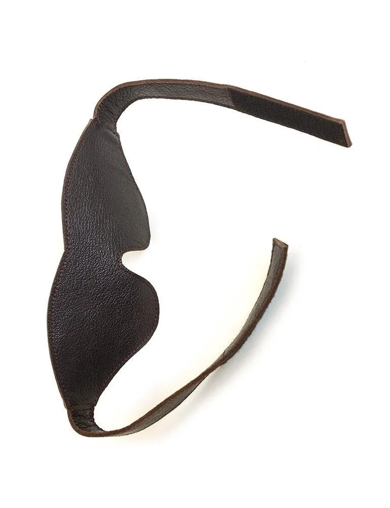 Brown Leather Blindfold Classic Cut