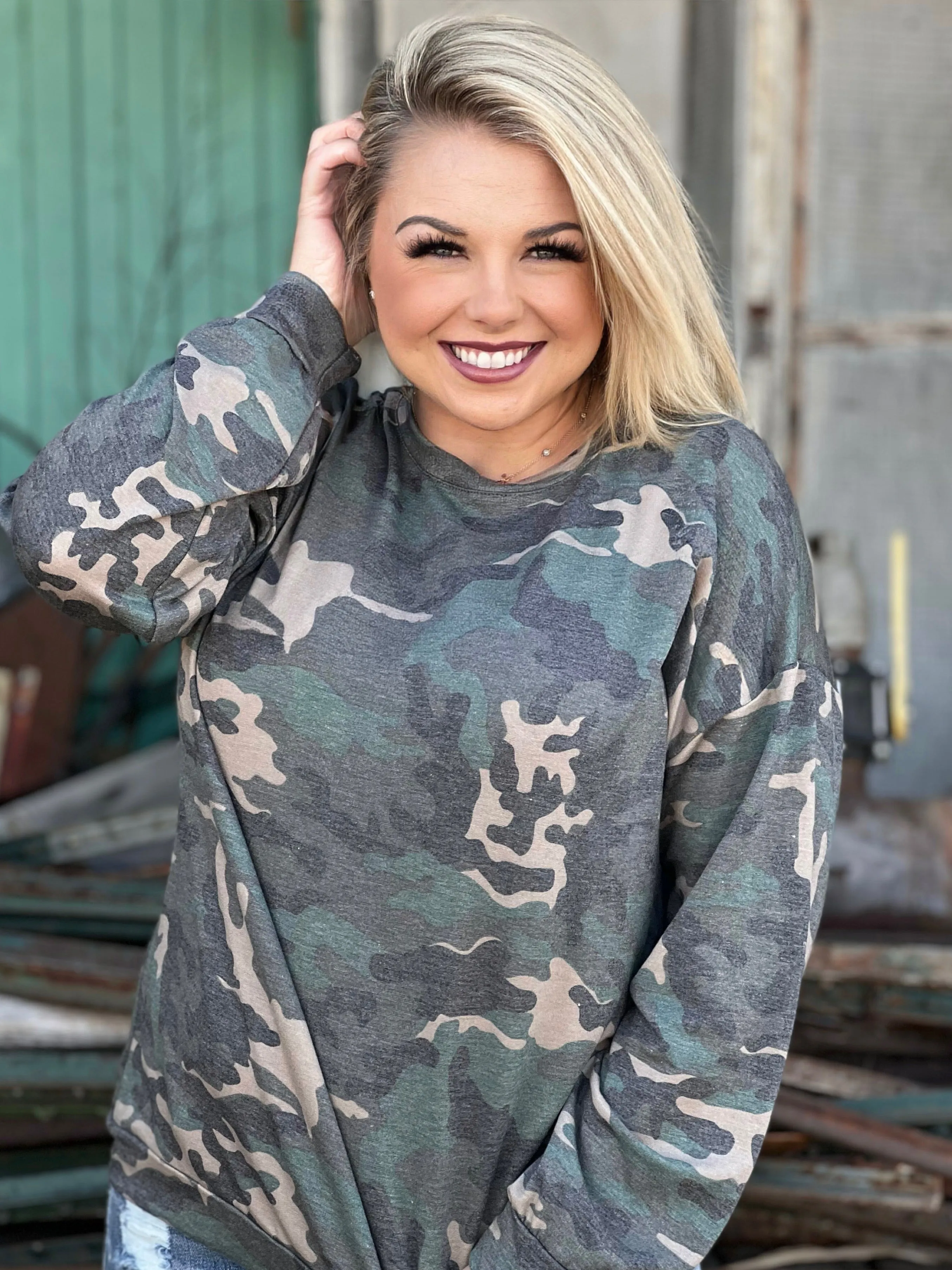 Camo Long-Sleeve Top