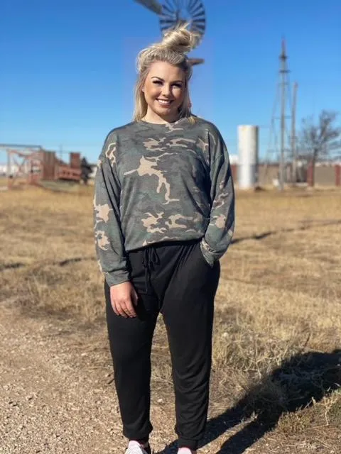 Camo Long-Sleeve Top