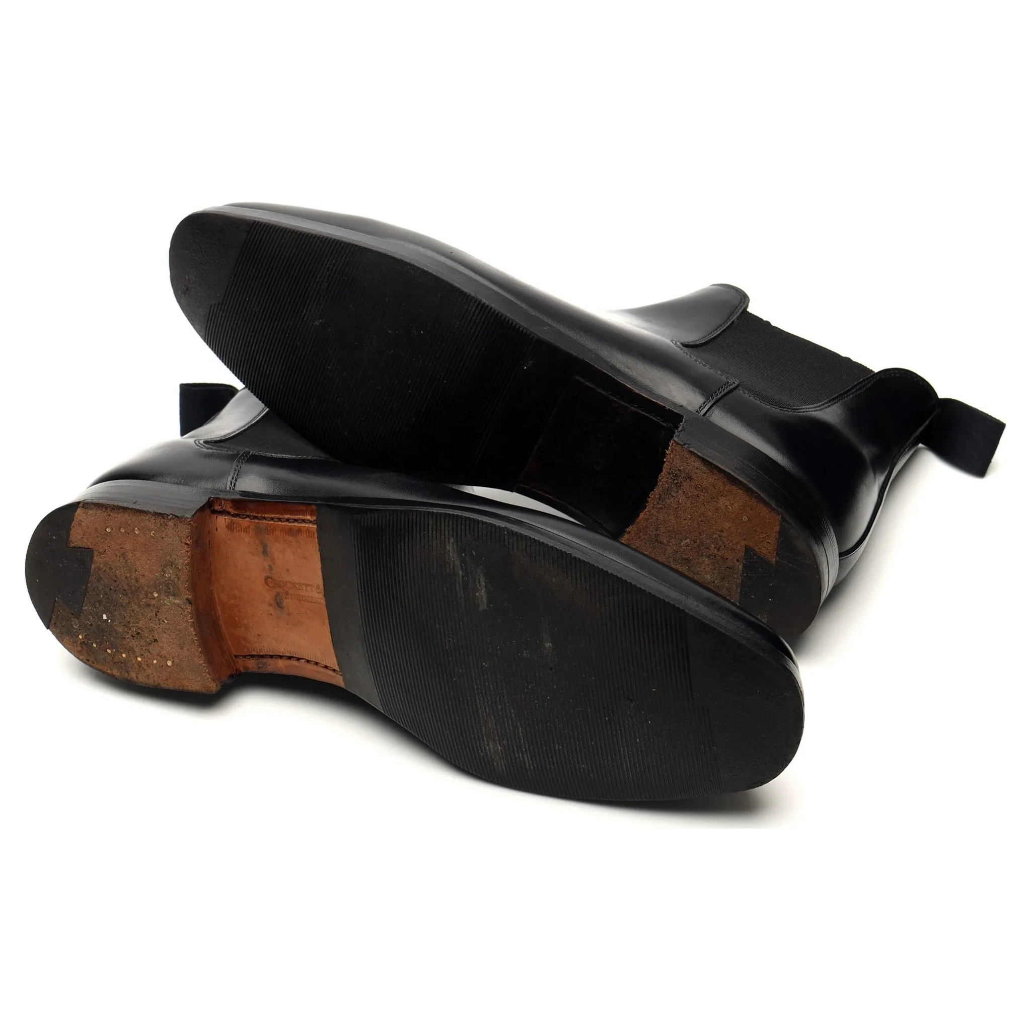 'Chelsea 3' Black Leather Chelsea Boots UK 6 E