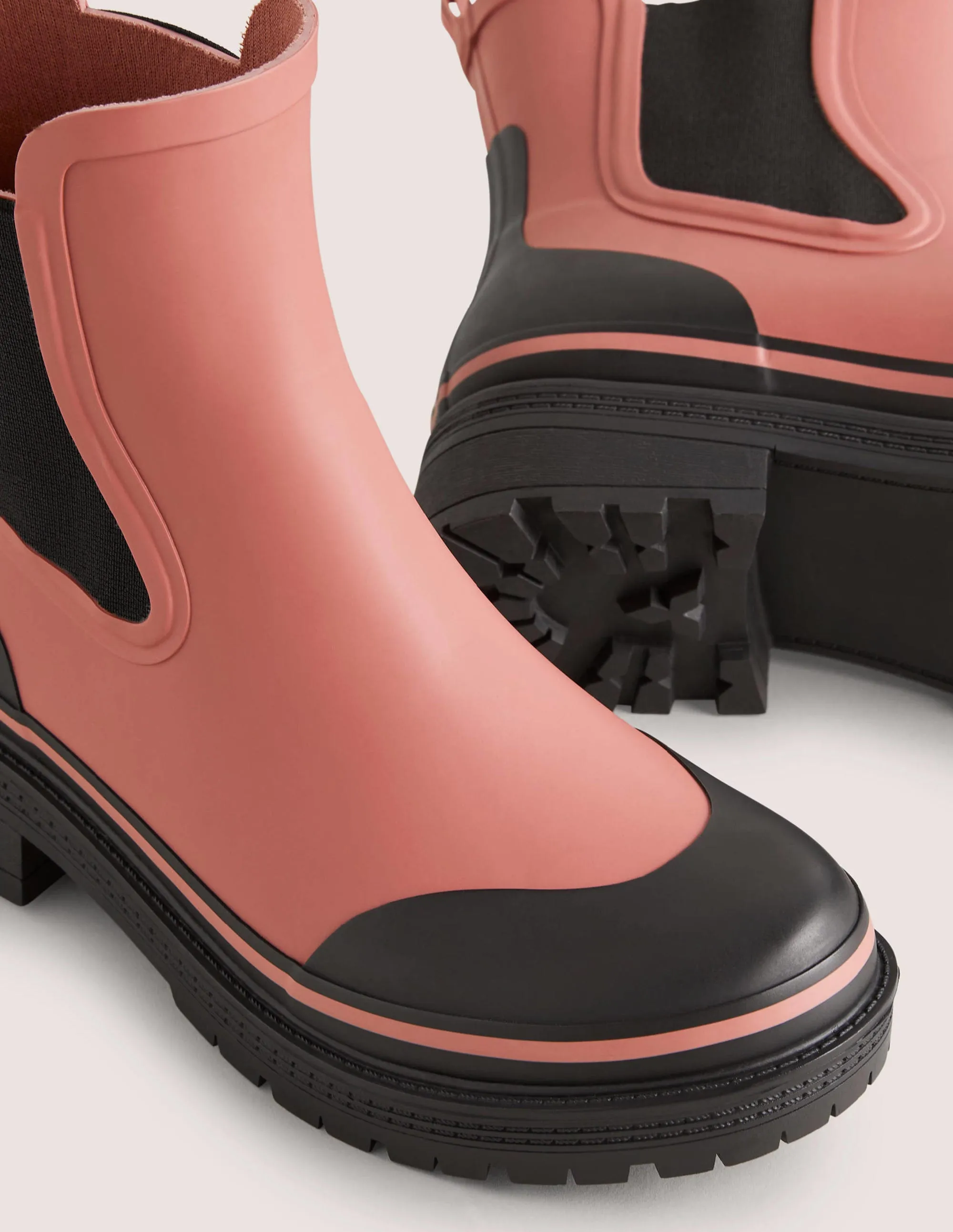 Chelsea Wellington Boots-Dusty Red