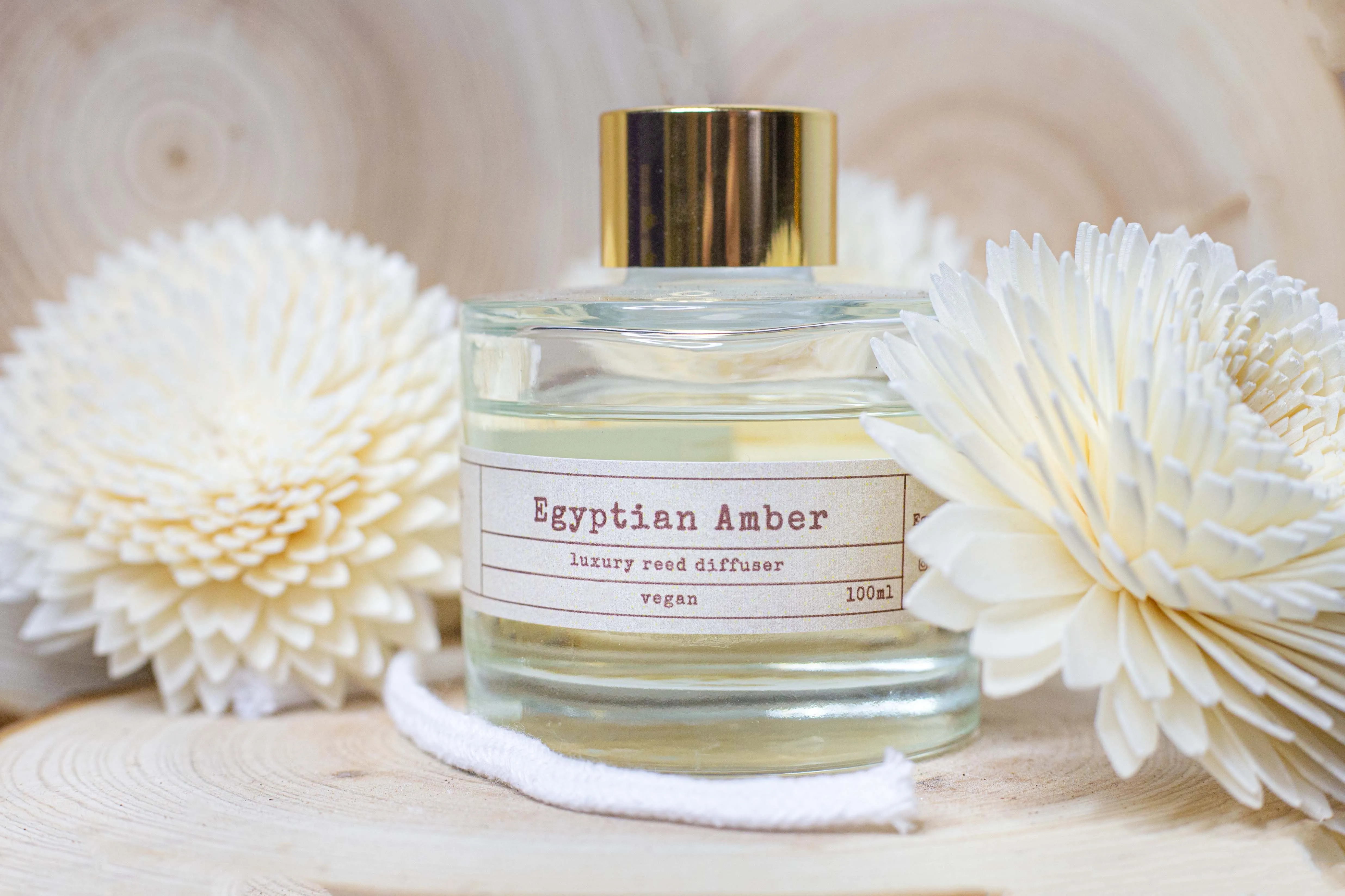 Clear Glass Scented Reed Diffuser - Egyptian Amber