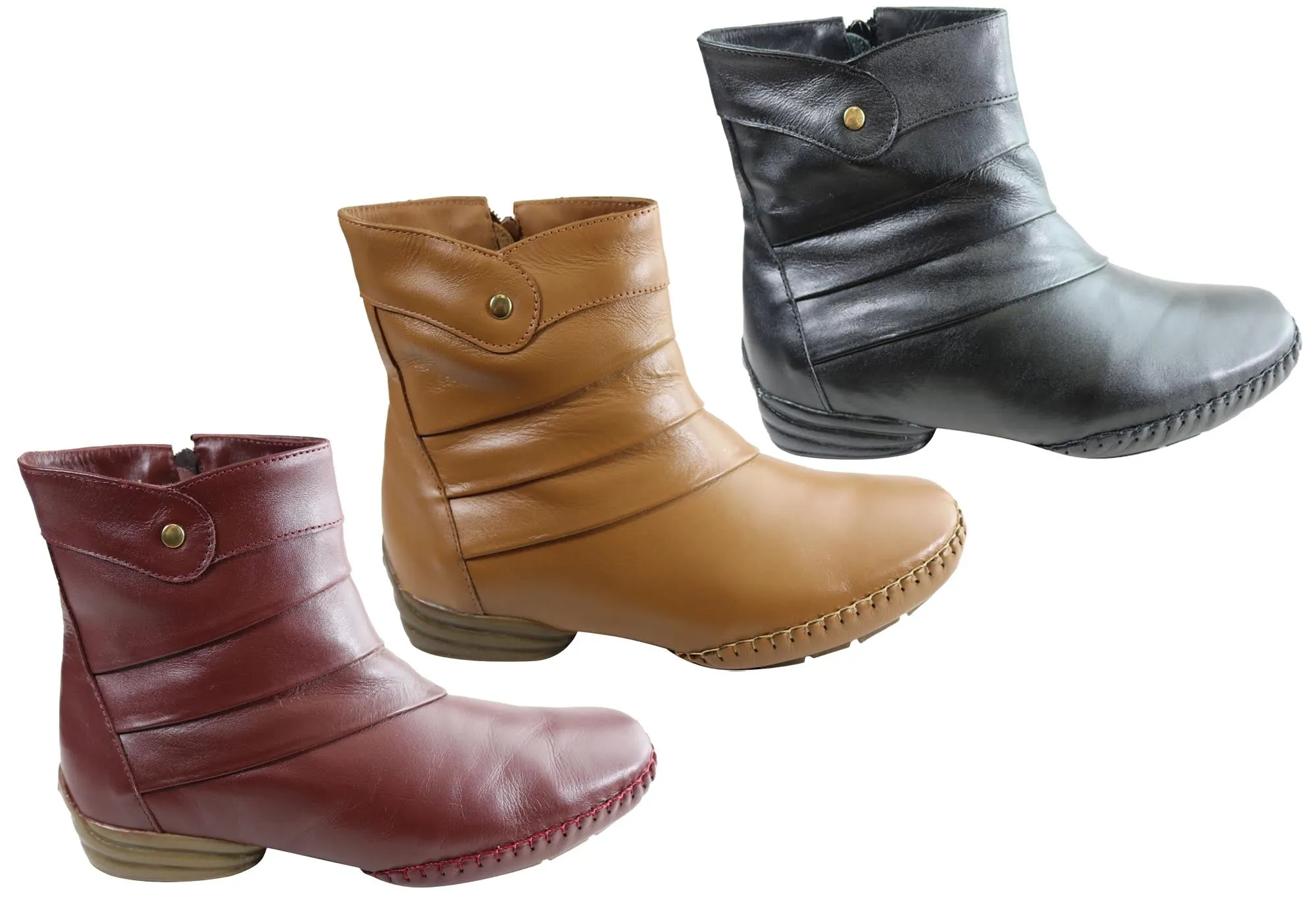 Comfortshoeco Lin Womens Leather Comfort Ankle Boots Made In Brazil