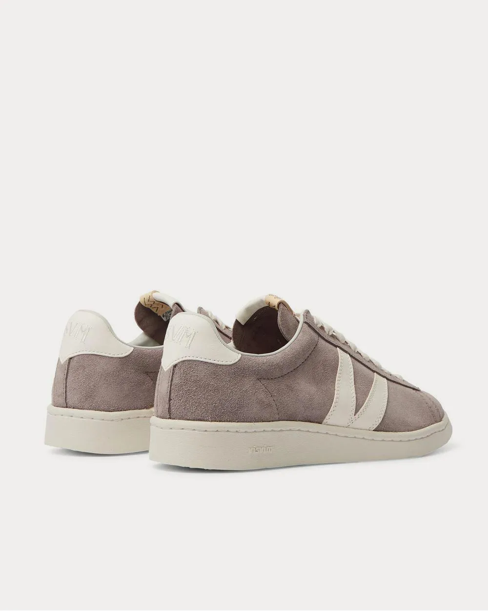 Corda-Folk Leather-Trimmed Suede  Gray low top sneakers