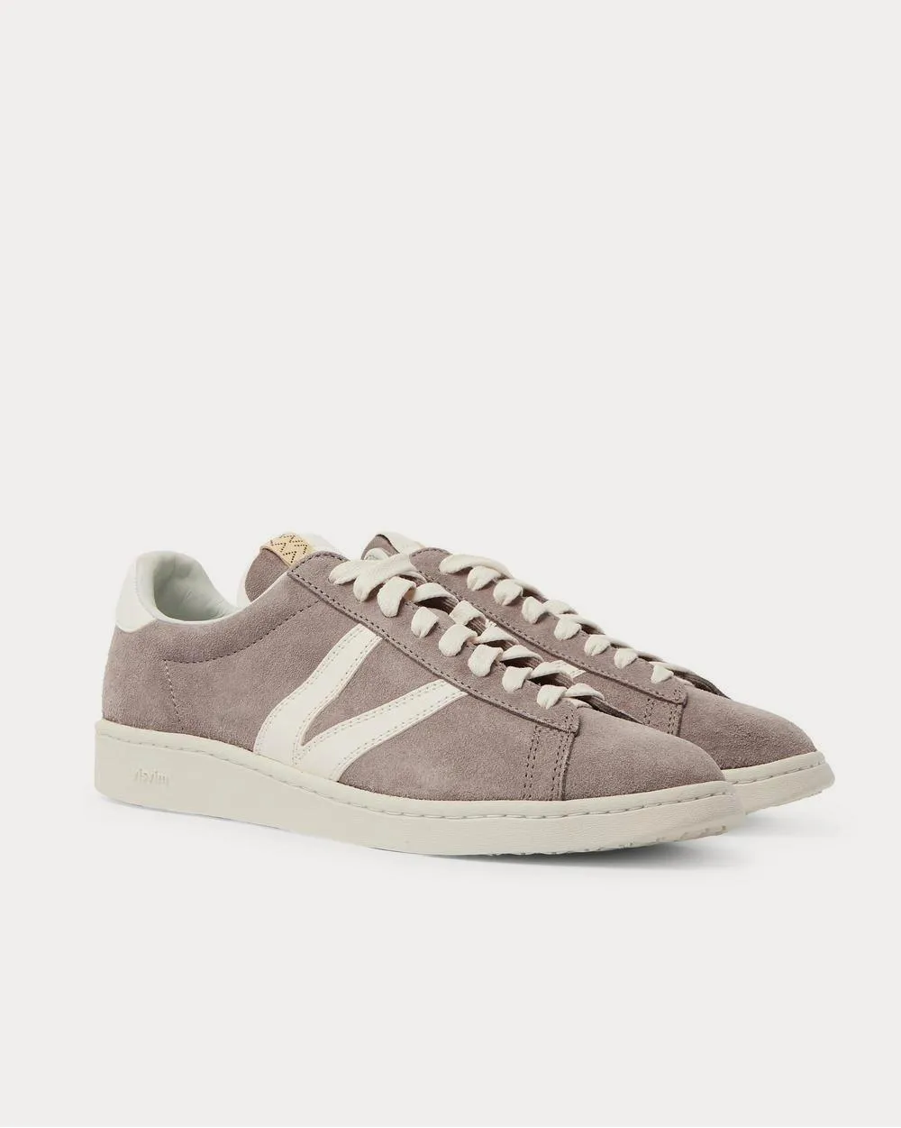 Corda-Folk Leather-Trimmed Suede  Gray low top sneakers