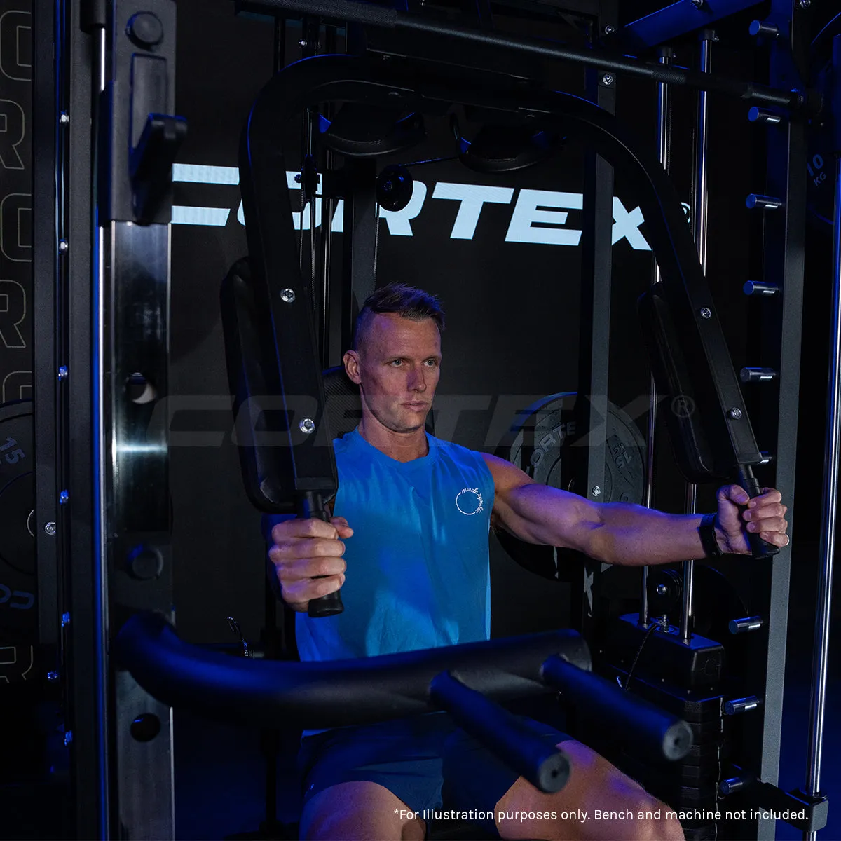 CORTEX SM-25 6-in-1 Power Rack with Smith & Cable Machine   BN-6 Bench   130kg Olympic Weight Plate & Barbell Package