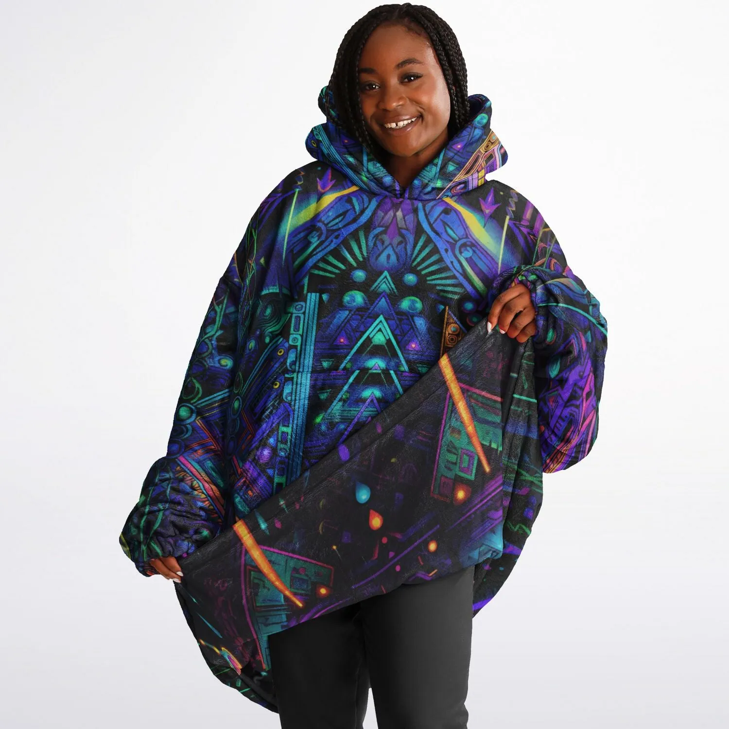 CYBER NIGHTS Reversible Snug Hoodie - ACIDMATH AI