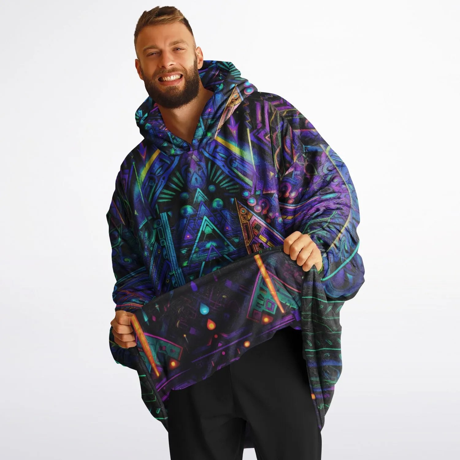 CYBER NIGHTS Reversible Snug Hoodie - ACIDMATH AI
