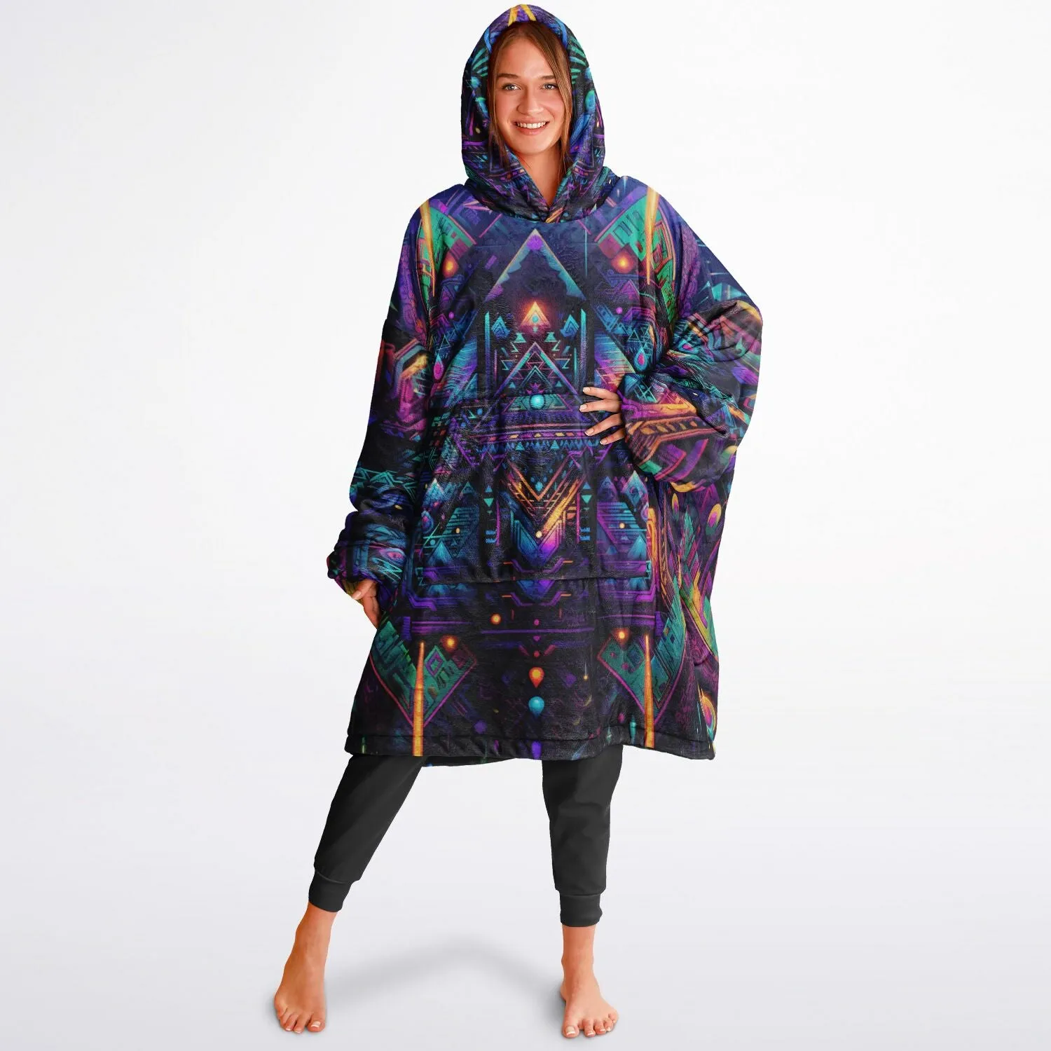 CYBER NIGHTS Reversible Snug Hoodie - ACIDMATH AI