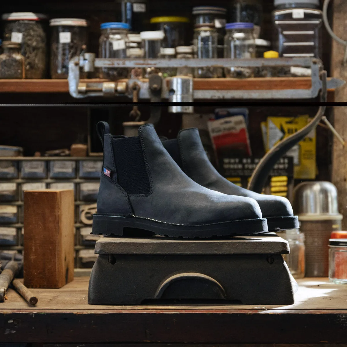 Danner Women's Bull Run 5" Plain Toe Chelsea Work Boot -Black- 15485
