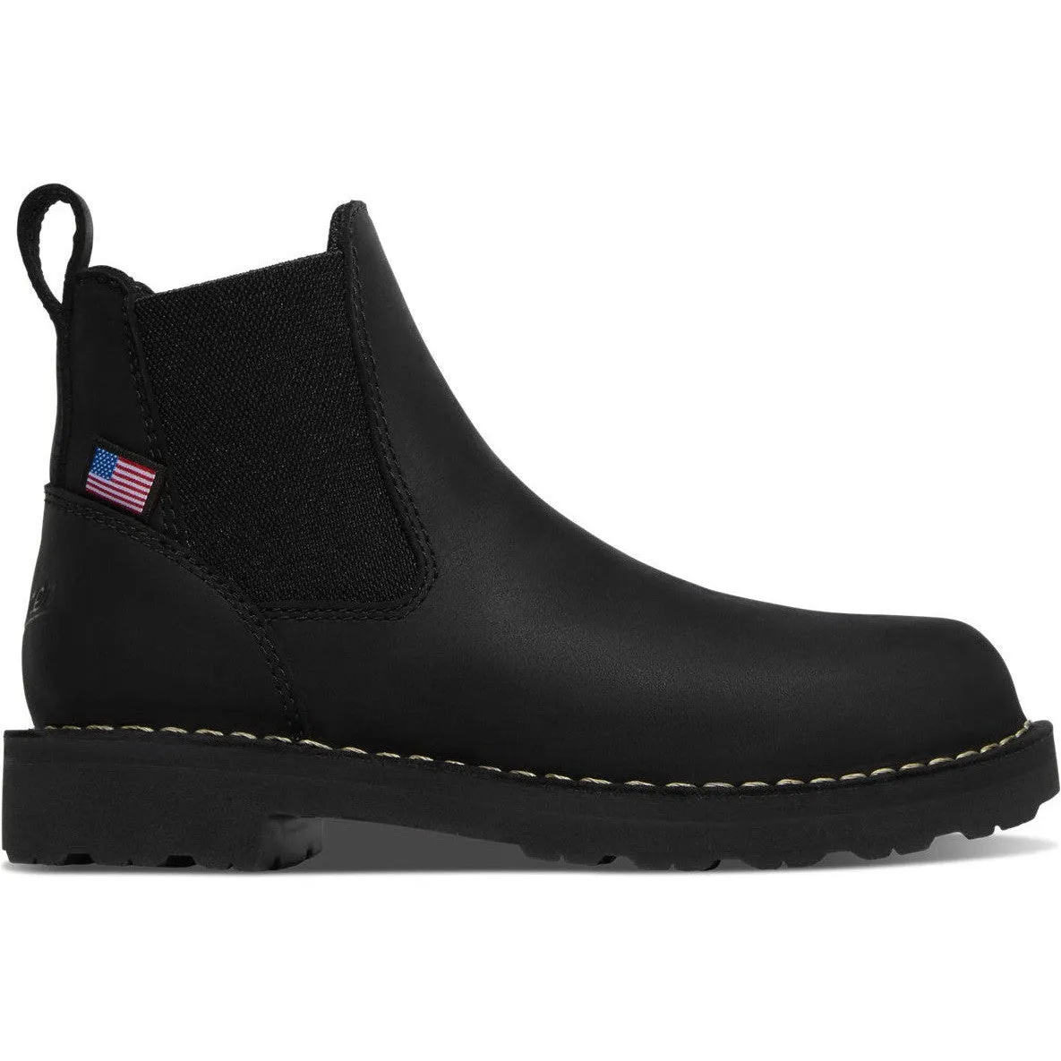 Danner Women's Bull Run 5" Plain Toe Chelsea Work Boot -Black- 15485