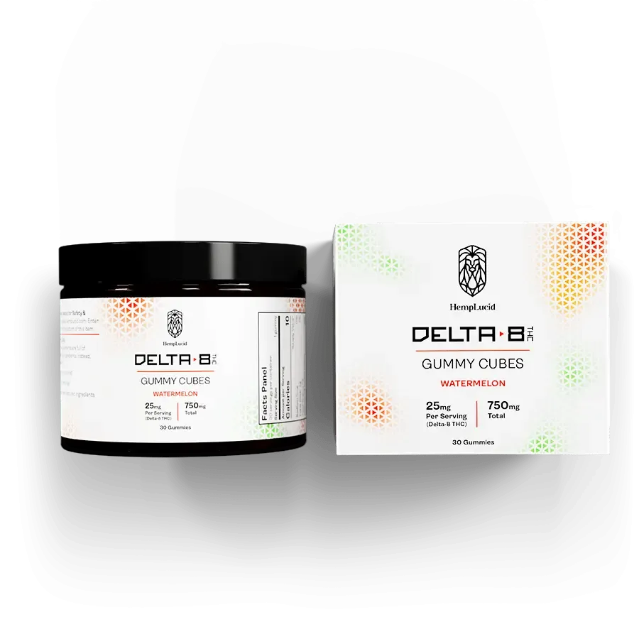 Delta 8 THC Gummy Cubes - Watermelon Flavor